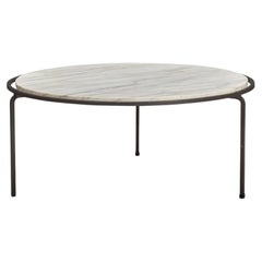 Table basse Allan Gould, fer, marbre de Carrare, États-Unis, années 1950