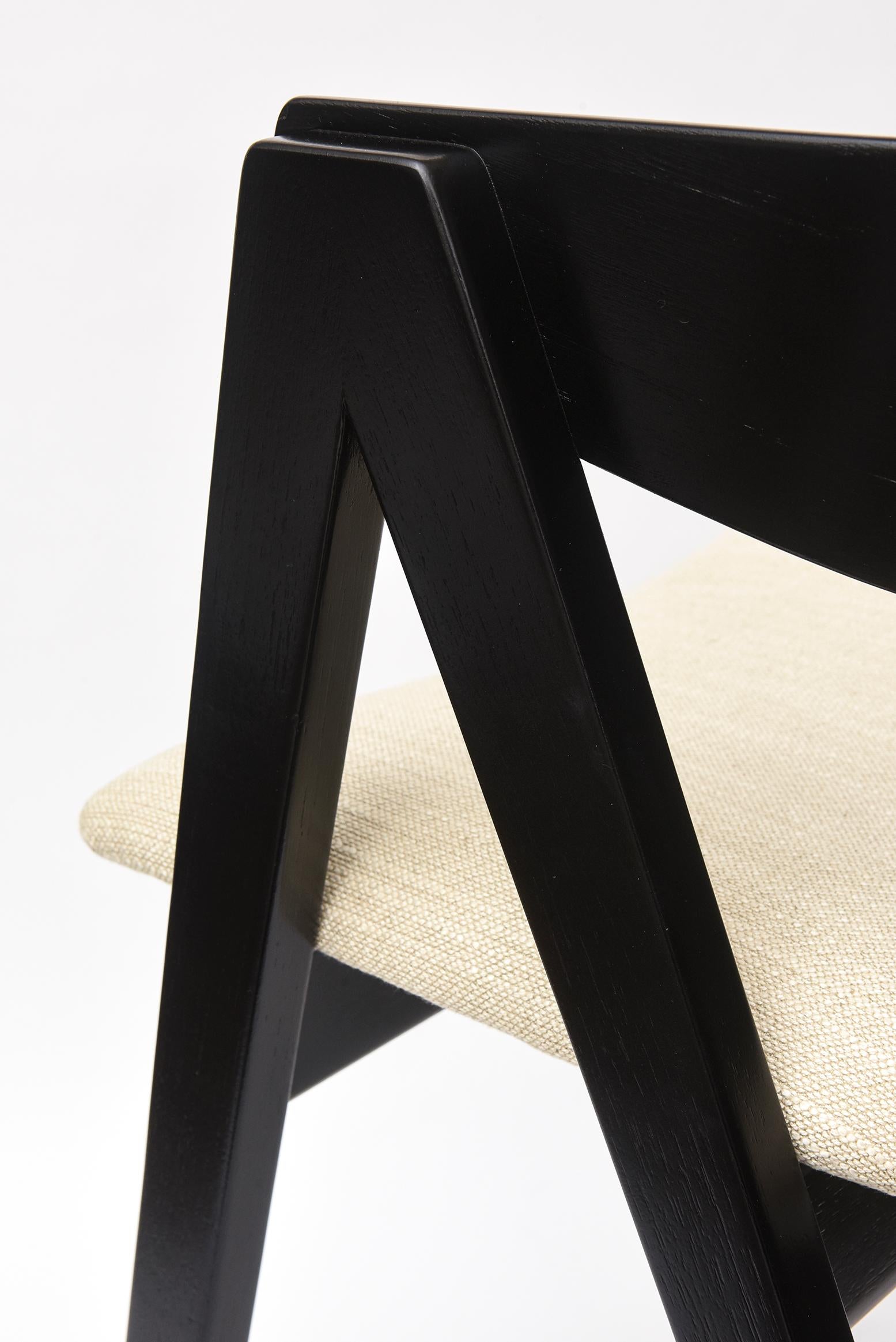 Allan Gould Sculptural Compass Black Stained Wood Side Chair Mid-Century Modern in vendita 1