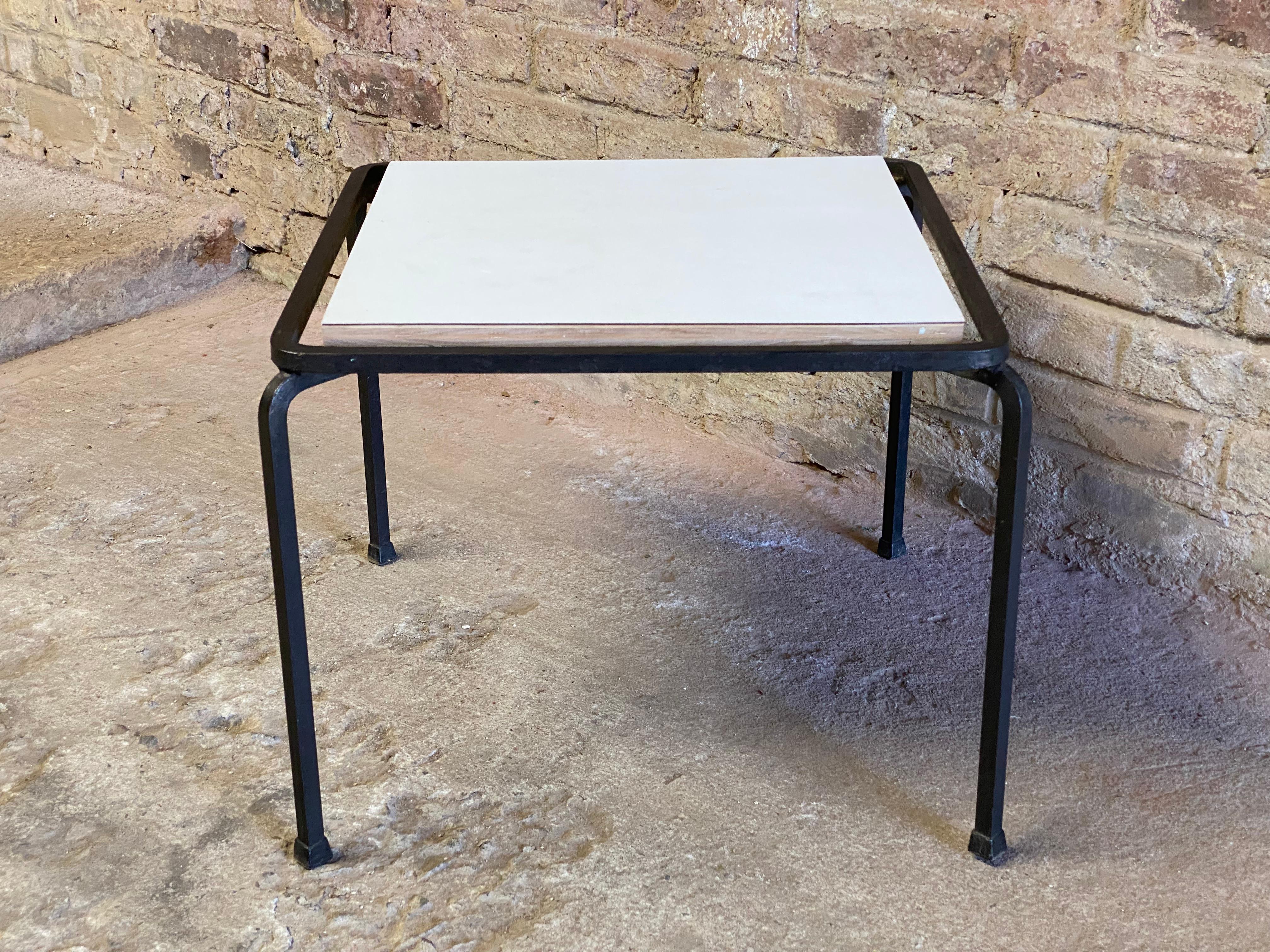 American Allan Gould for Reilly-Wolff Laminate and Iron End Table
