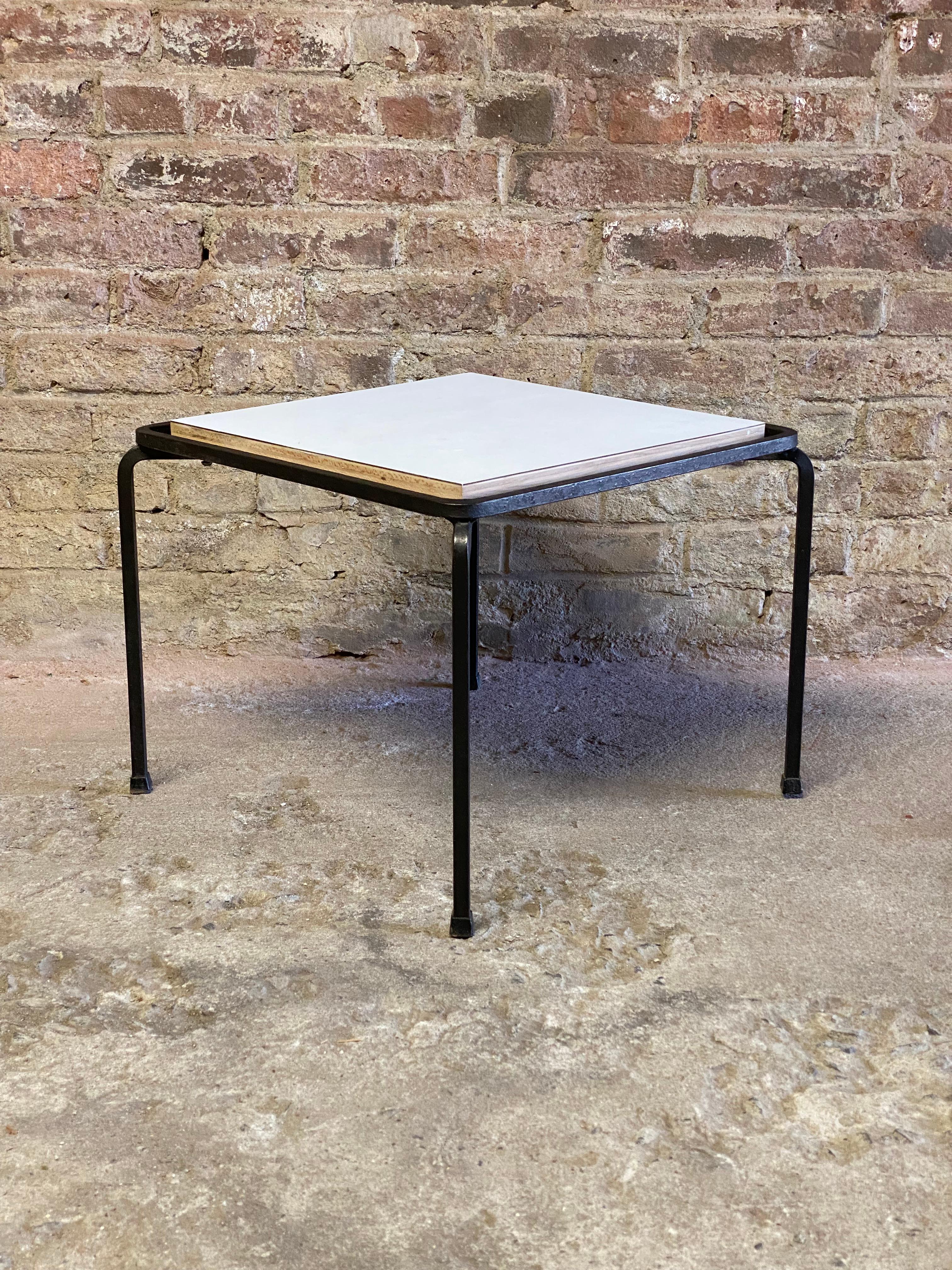 Mid-20th Century Allan Gould for Reilly-Wolff Laminate and Iron End Table