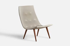 Allan Gould, Silla de salón, Nogal, Cuero, EE.UU., Década de 1950