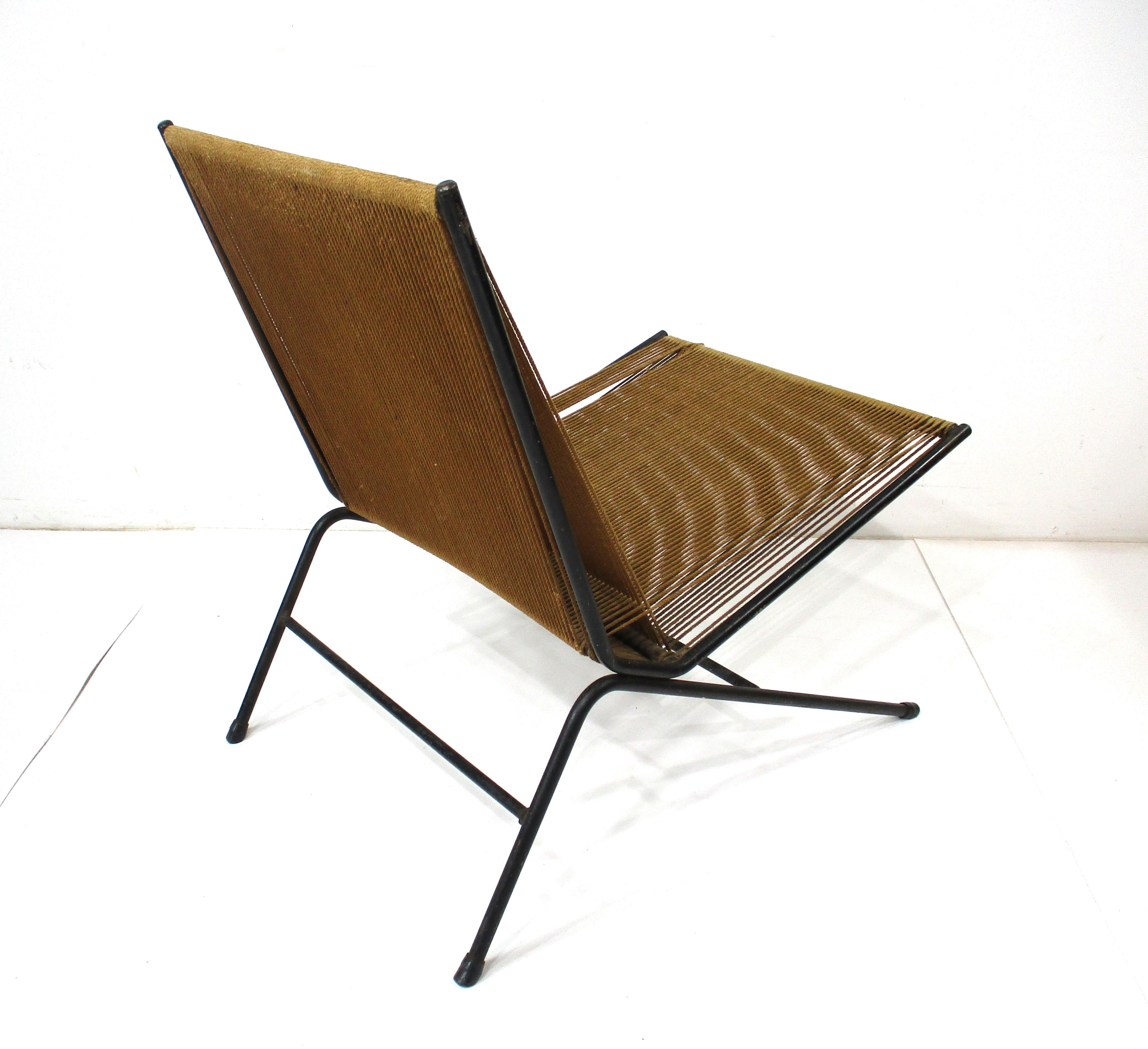 Mid-Century Modern Allan Gould Chaise longue à cordes du milieu du siècle  en vente