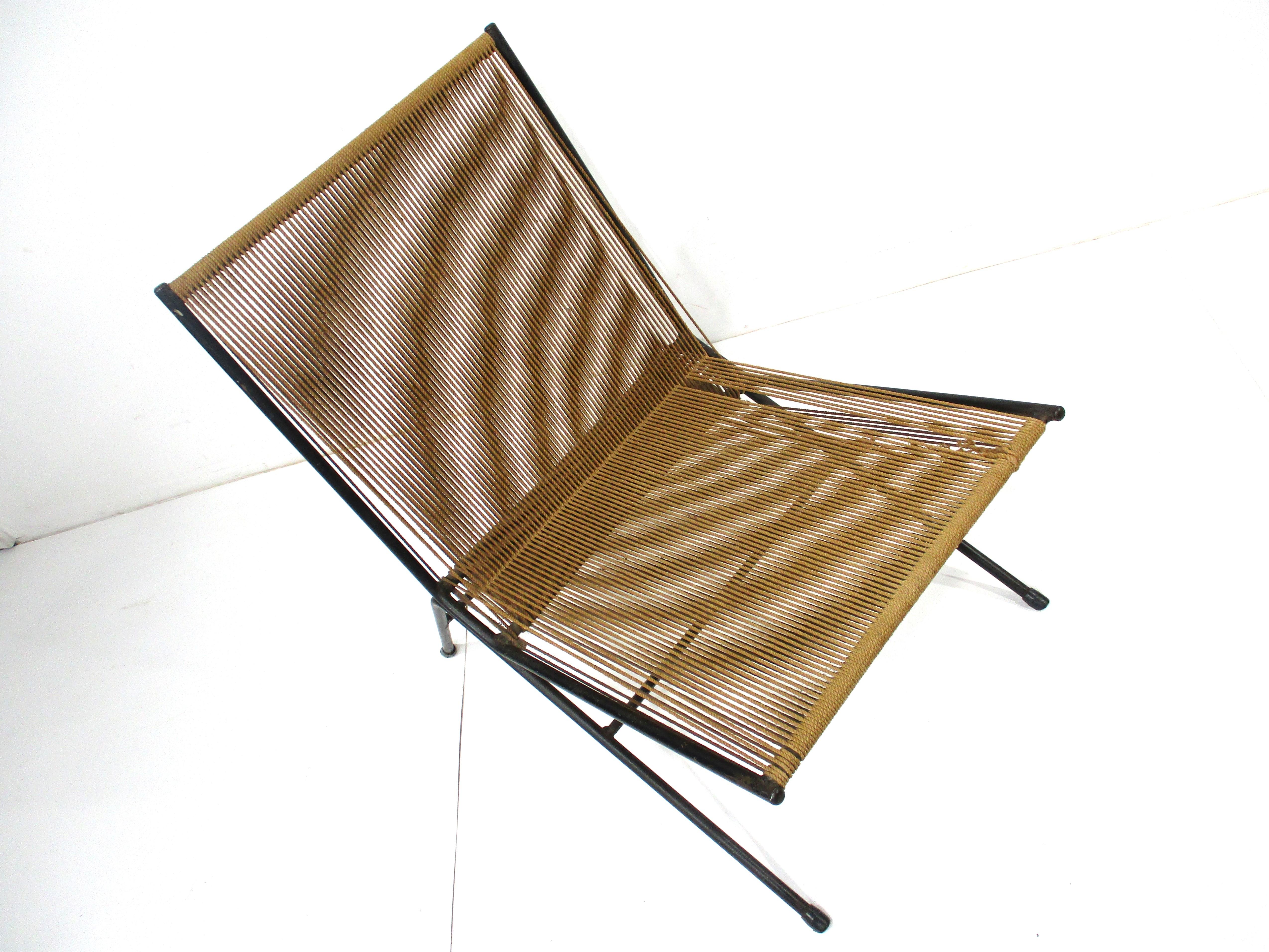20th Century Allan Gould Mid Century String Lounge Chair  For Sale