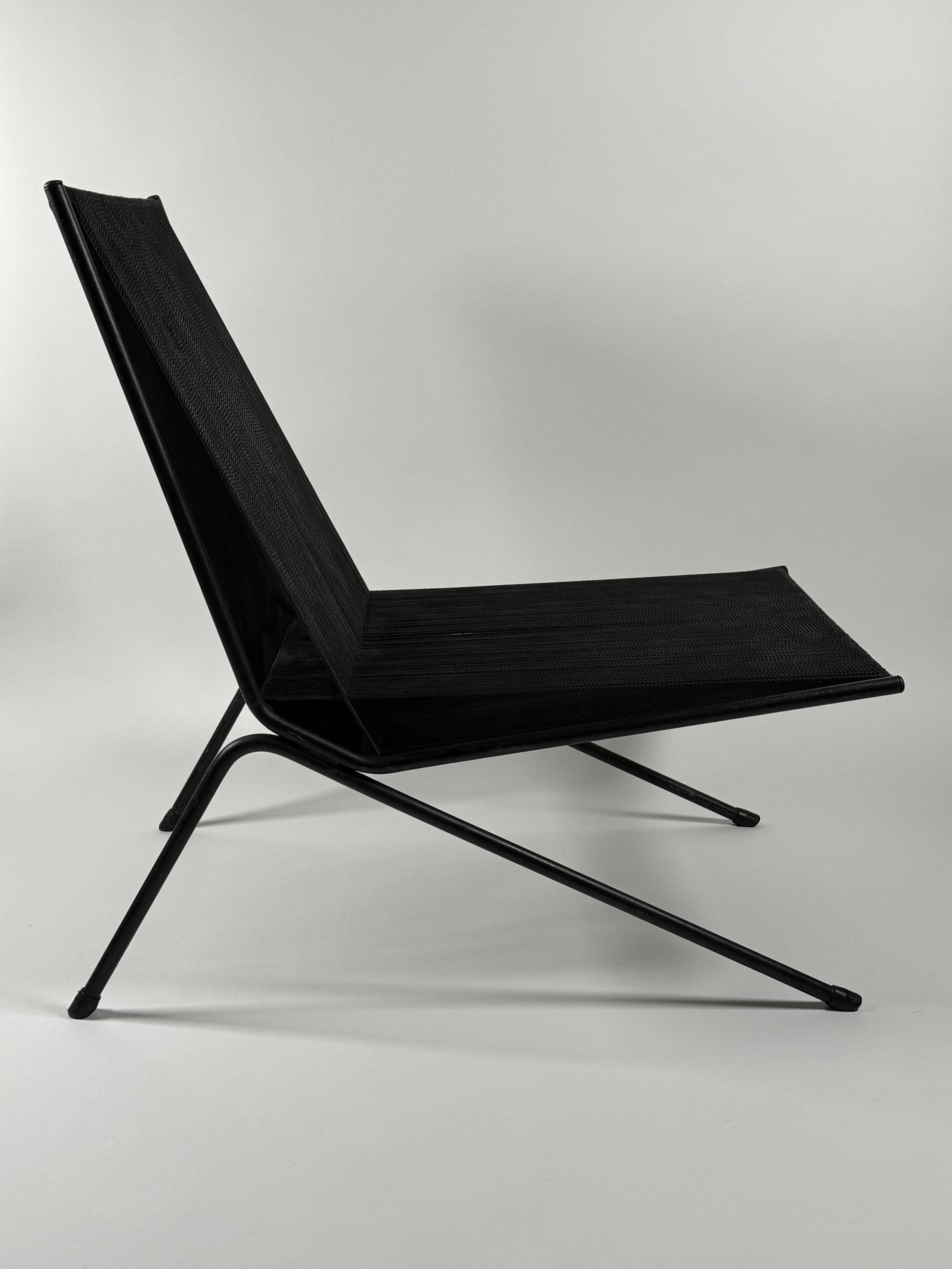 Allan Gould Patio / Interior String & Steel Lounge Chair For Sale 3