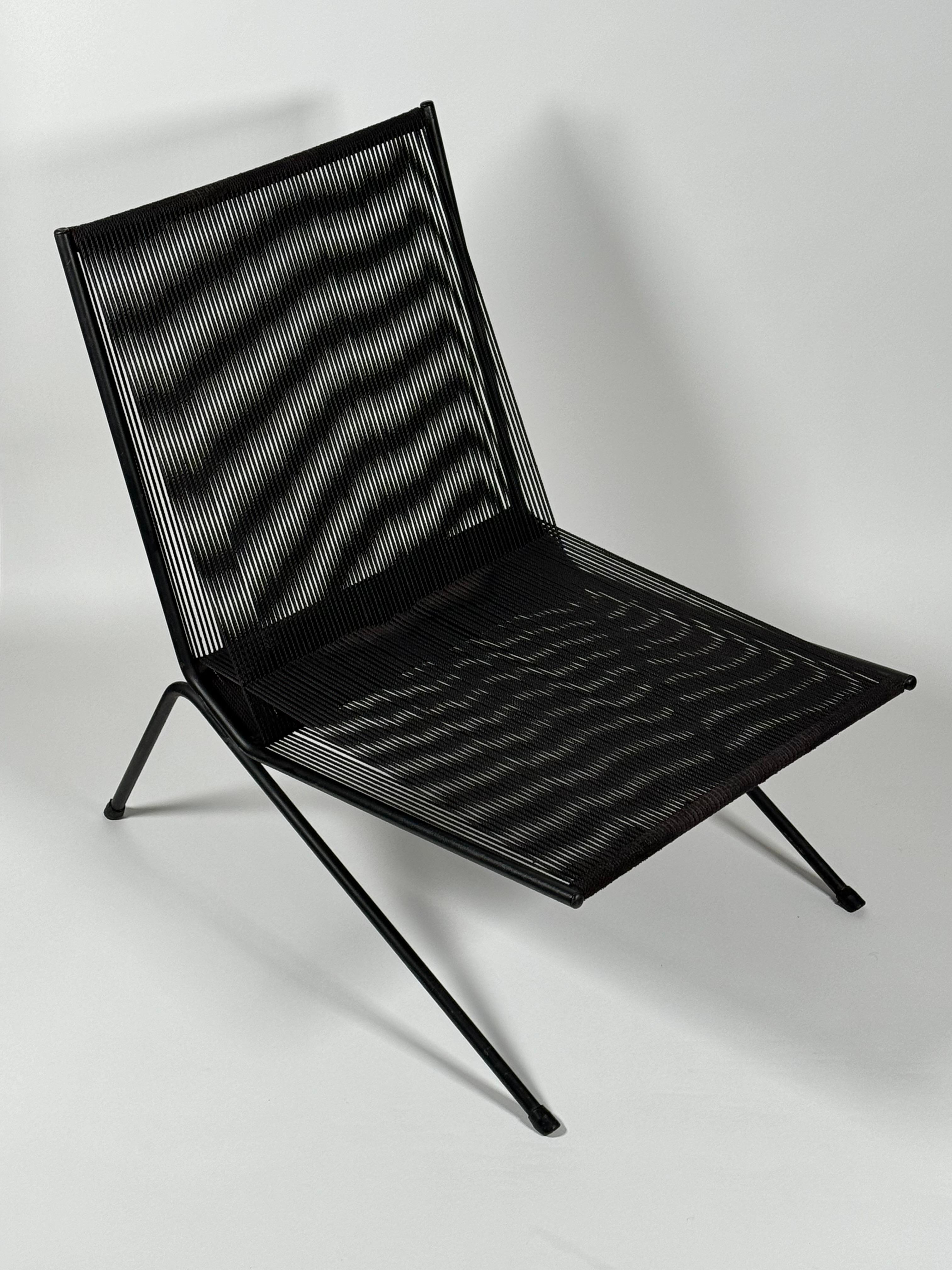 Allan Gould Patio / Interior String & Steel Lounge Chair en vente 3