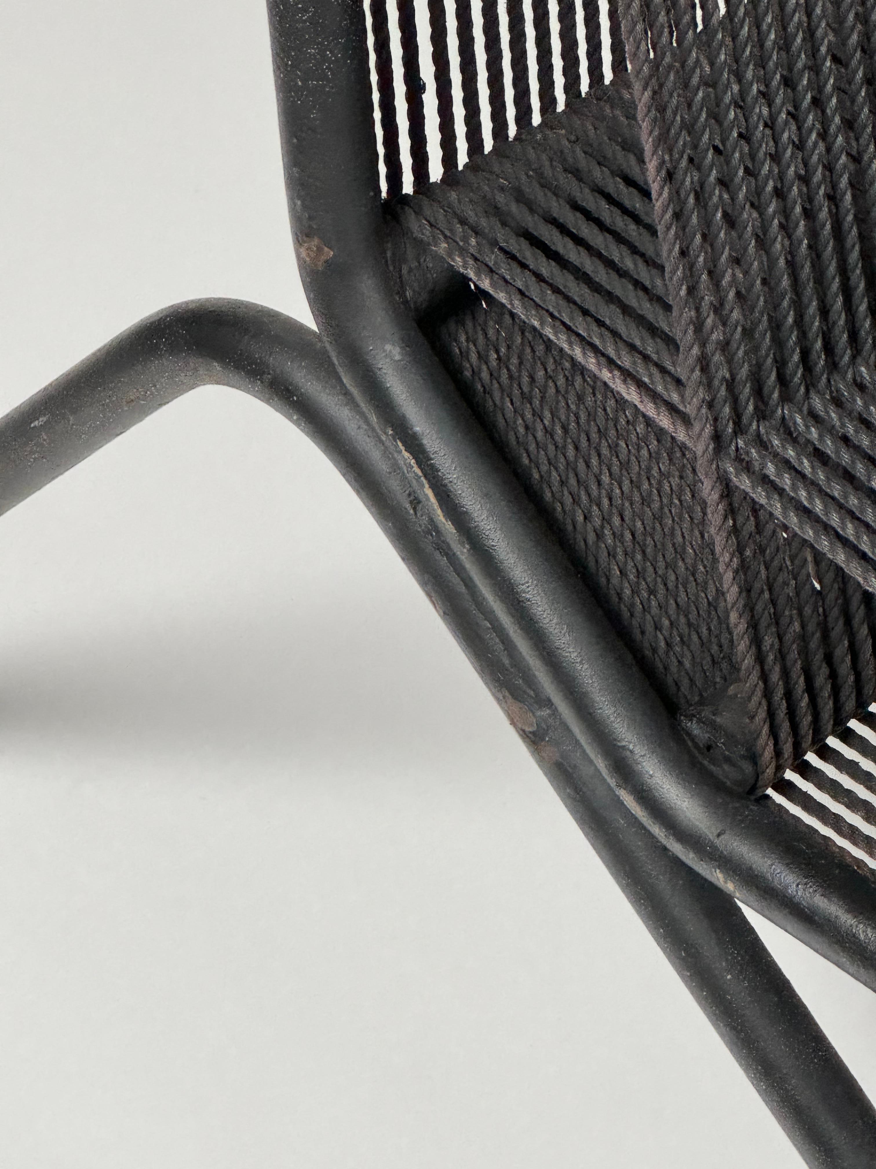 Allan Gould Patio / Interior String & Steel Lounge Chair 2