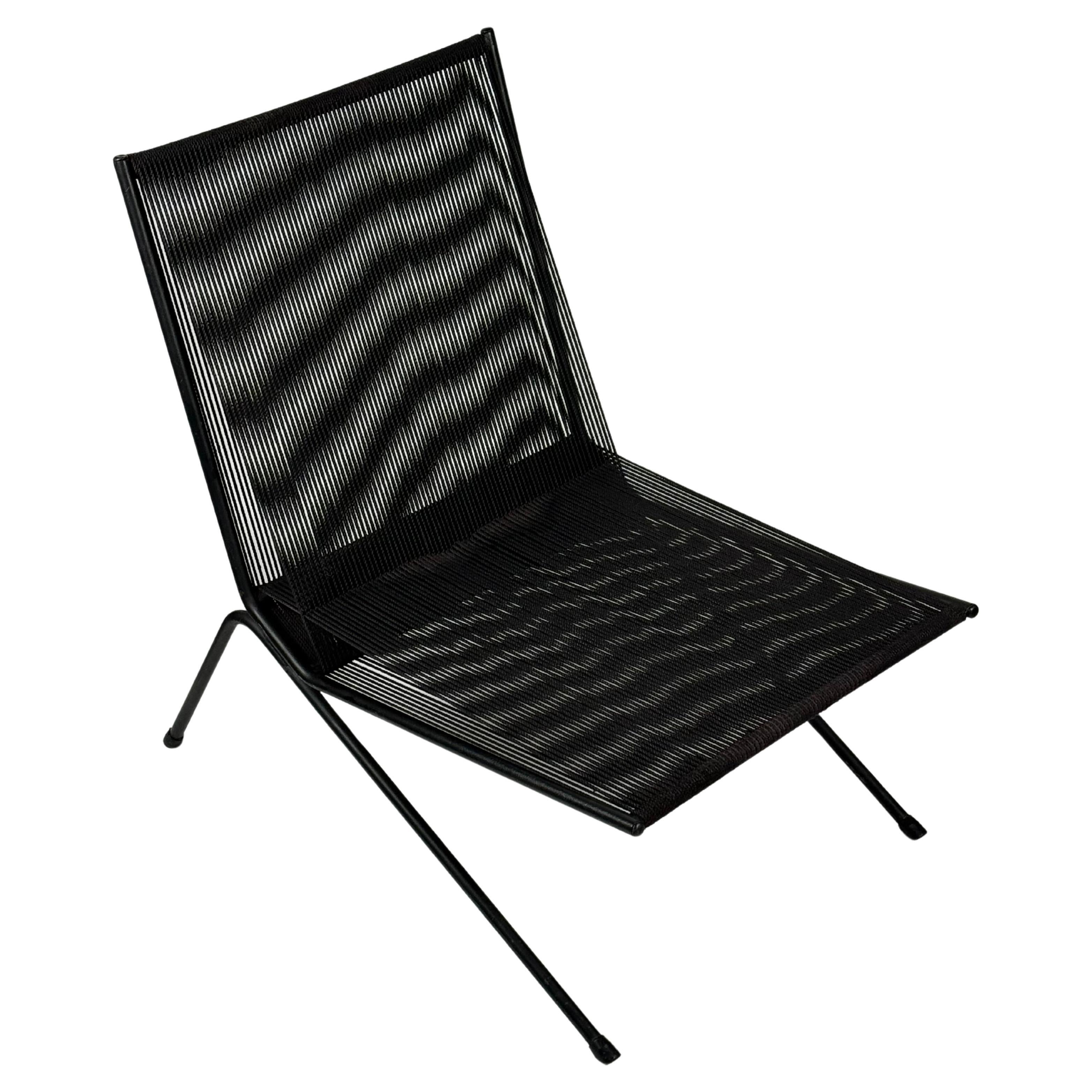 Allan Gould Patio / Interior String & Steel Lounge Chair For Sale