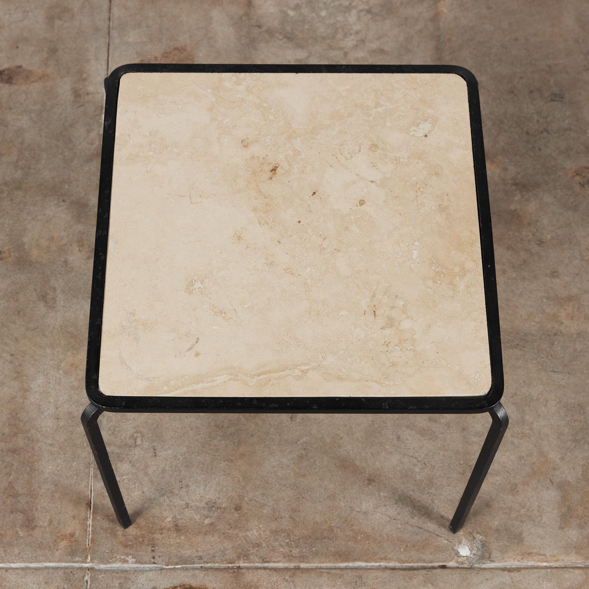 Allan Gould Square Travertine Side Table for Reilly-Wolff 3