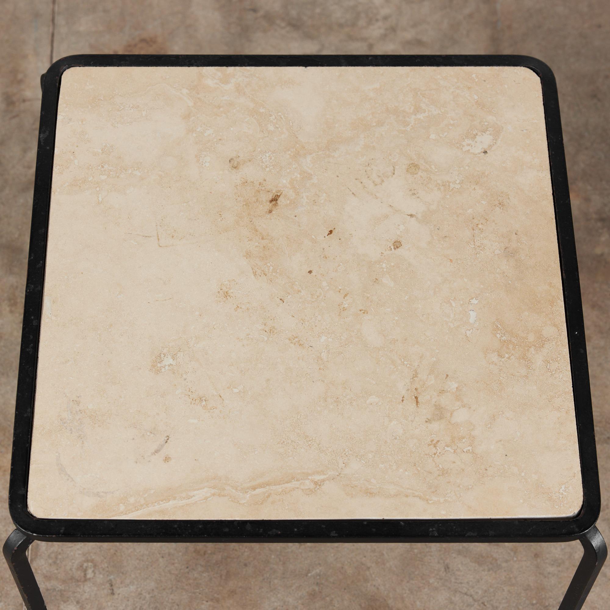 Allan Gould Square Travertine Side Table for Reilly-Wolff 4