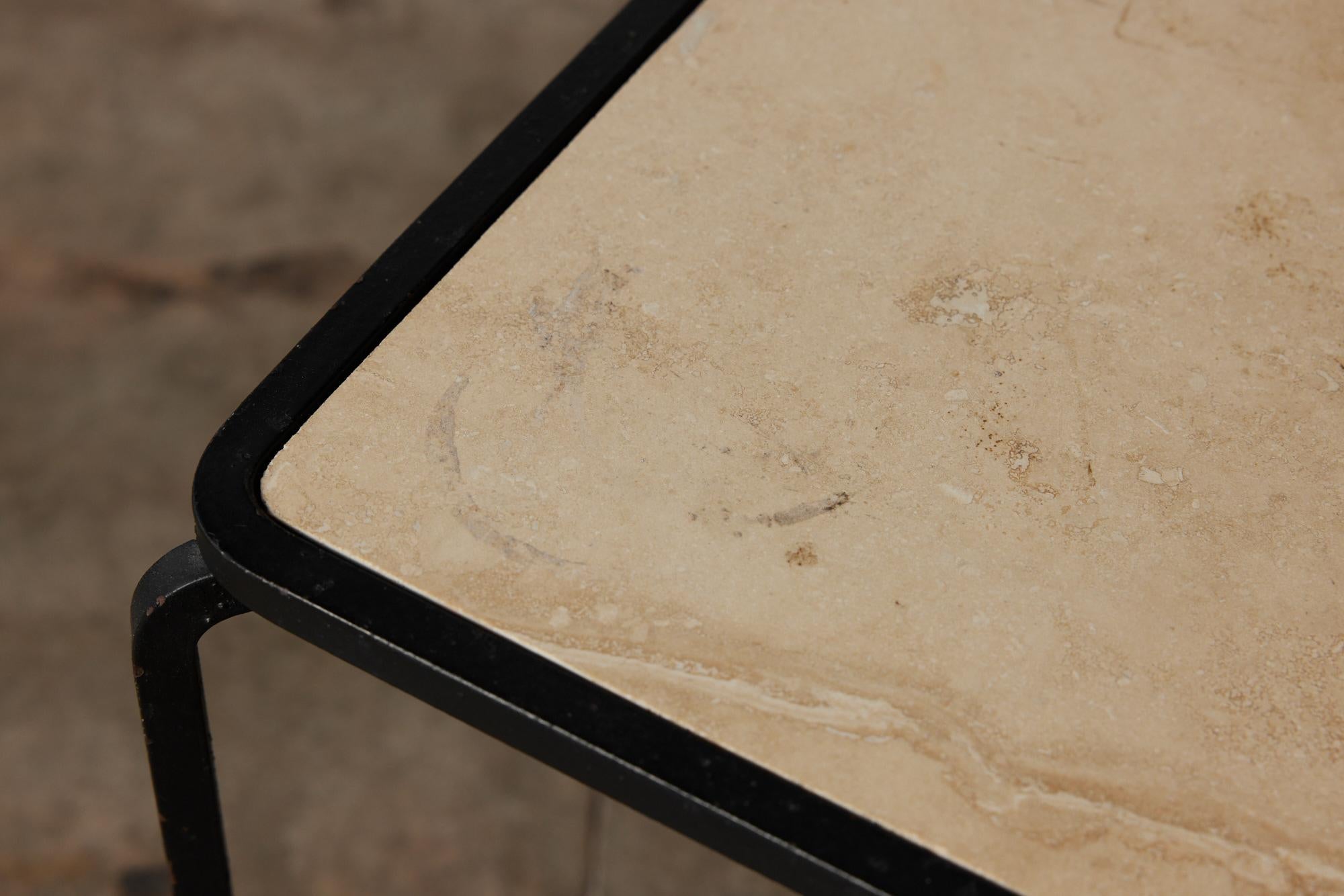 Allan Gould Square Travertine Side Table for Reilly-Wolff 5