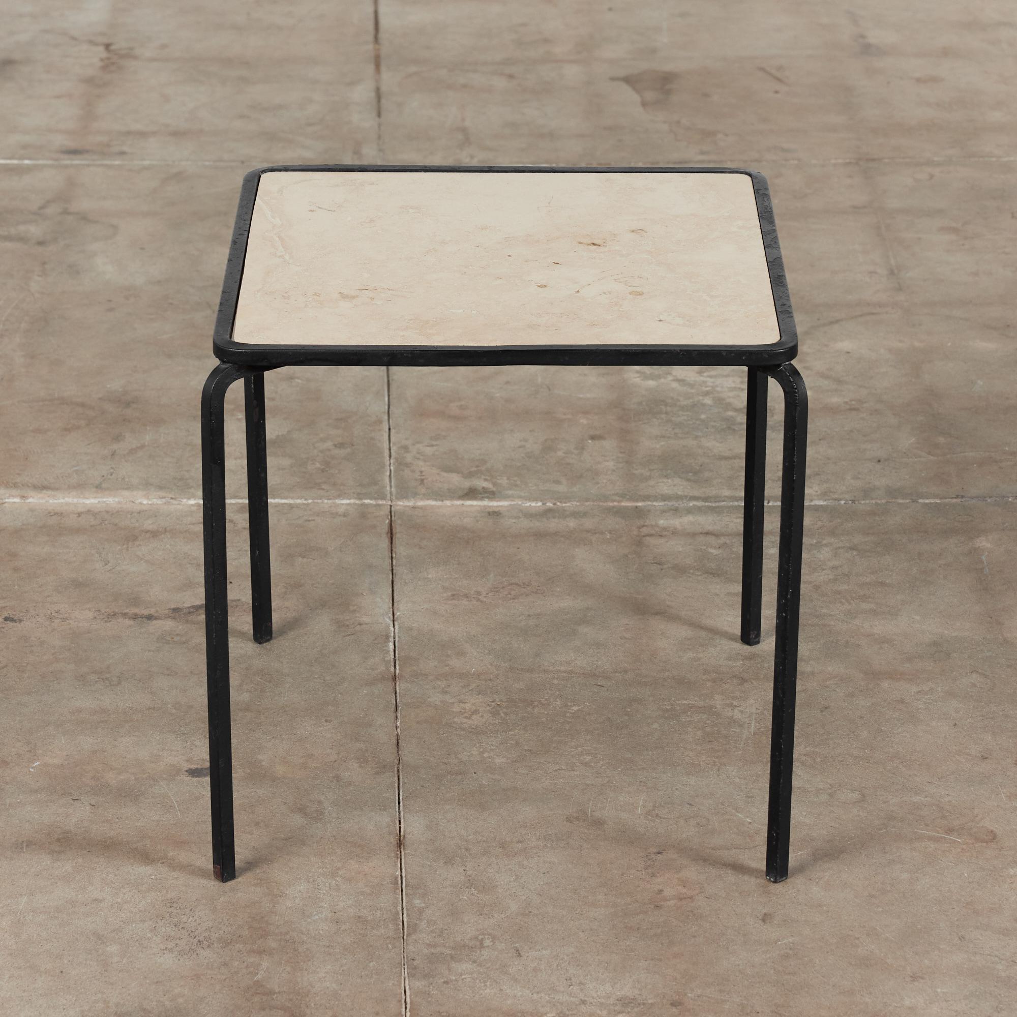 Allan Gould Square Travertine Side Table for Reilly-Wolff 1