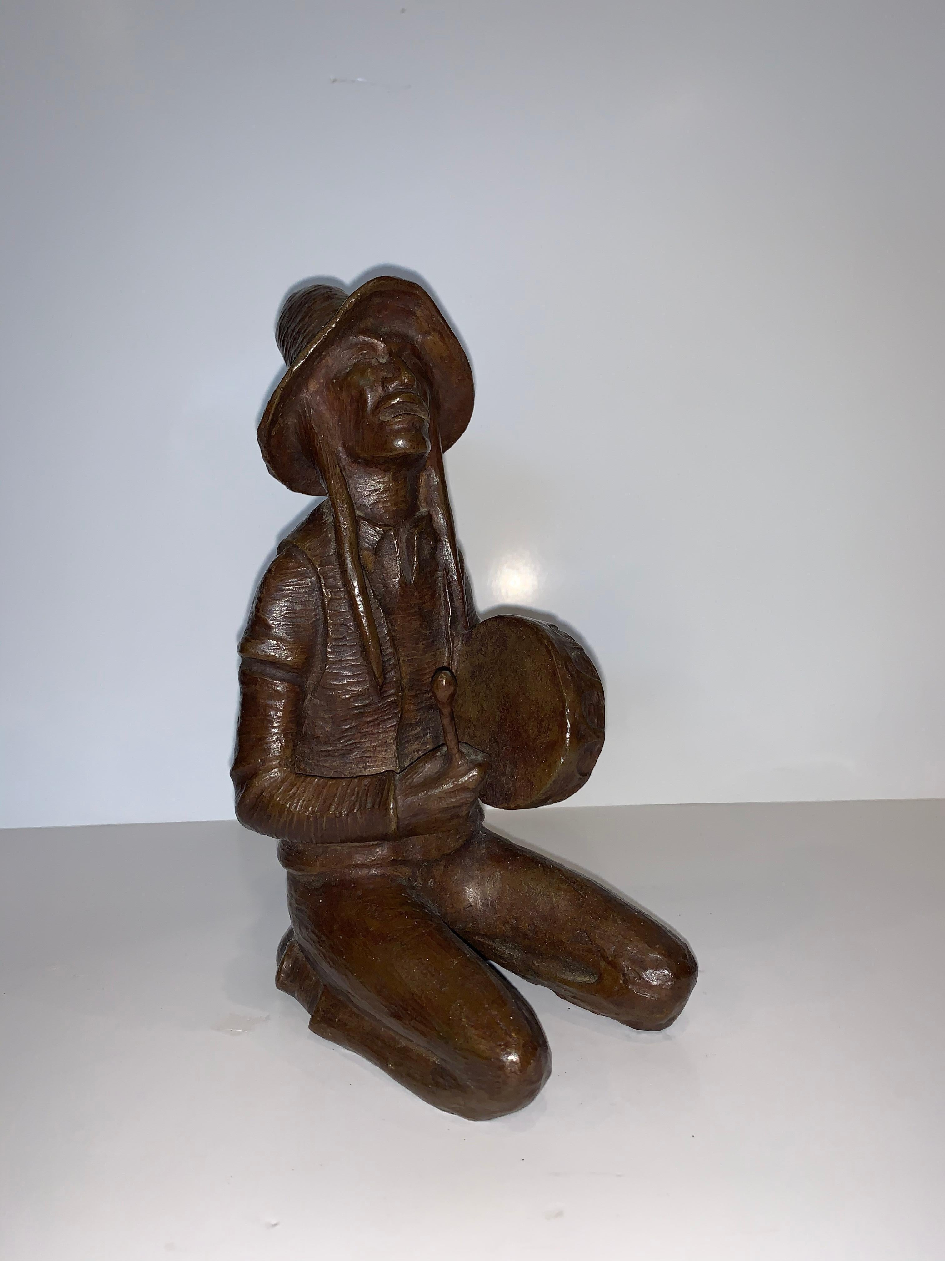 Indian Drummer Bronze Edition 8/29 - Sculpture by Allan Houser