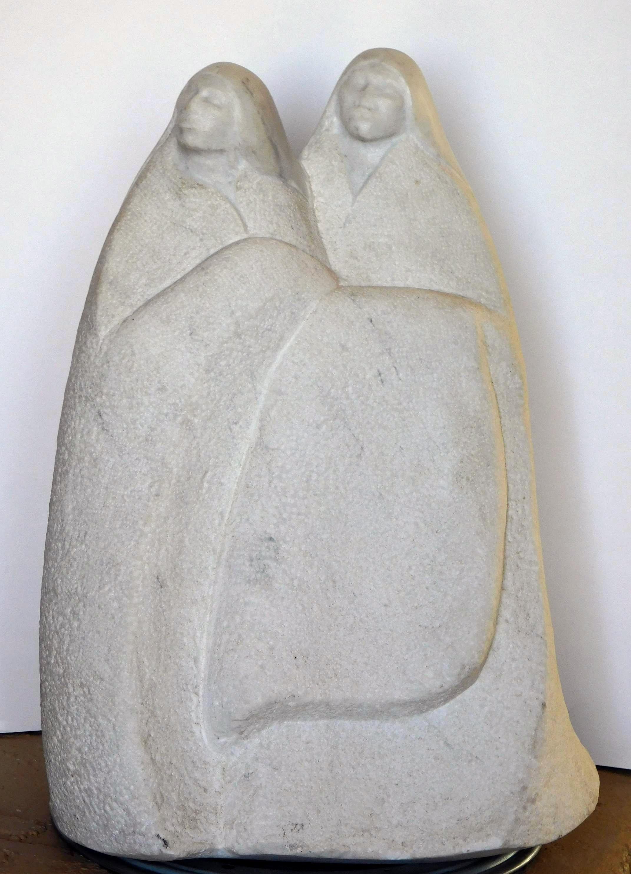 Allan Houser Marble Sculpture - Two Figures For Sale 4