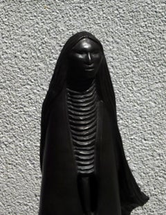 Allan Houser Native American Bronze Modernist Sculpture - "Waiting"