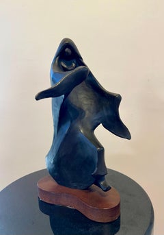 Apache Doing Shawl Dance, Allan Houser, bronze sculpture, small, bronze, woman