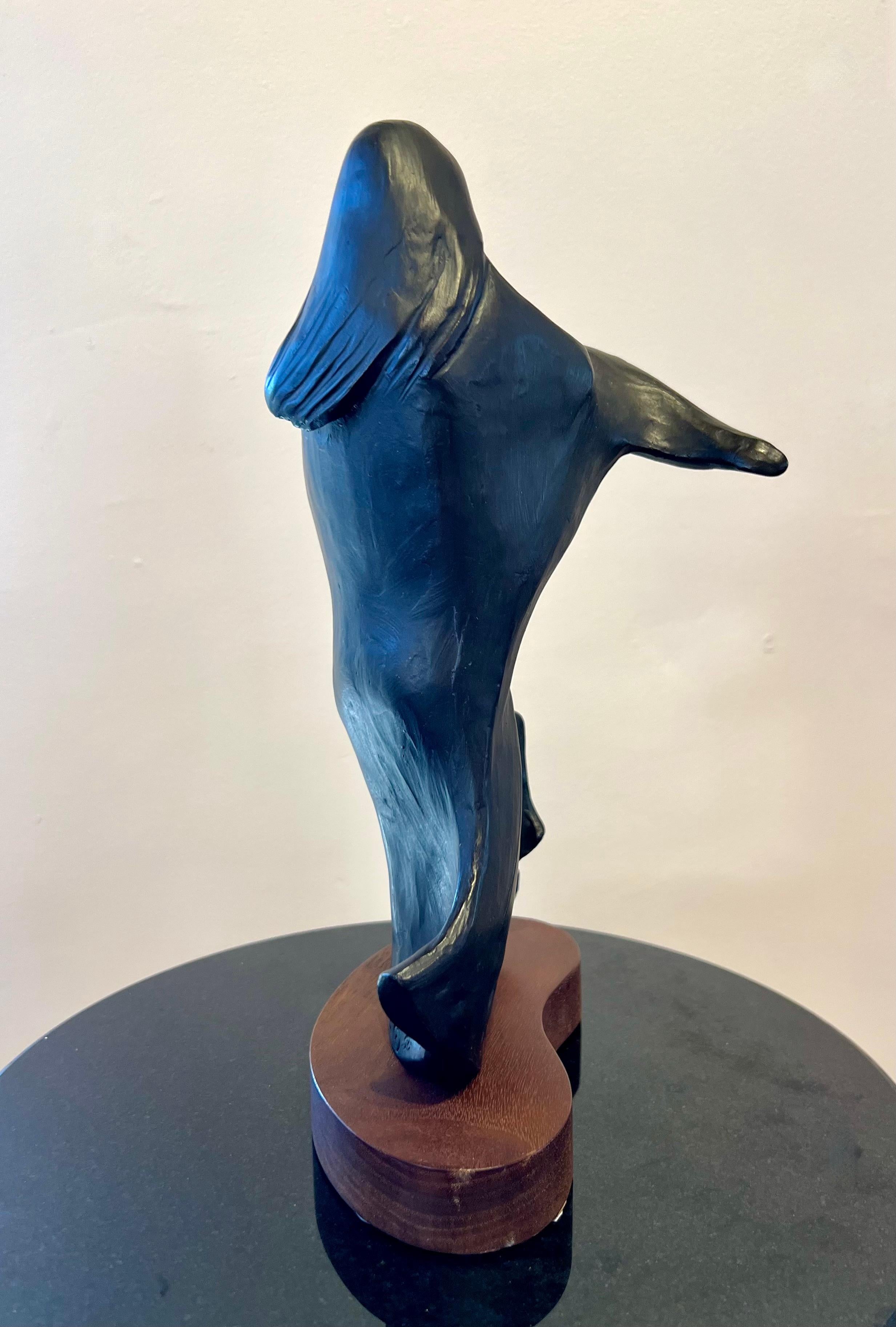 Apache Doing Shawl Dance, Allan Houser, bronze sculpture, small, bronze, woman 3