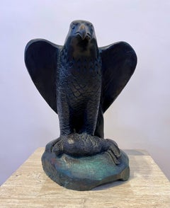 End of the Hunt, by Allan Houser, bronze, sculpture, wildlife, eagle, rabbit