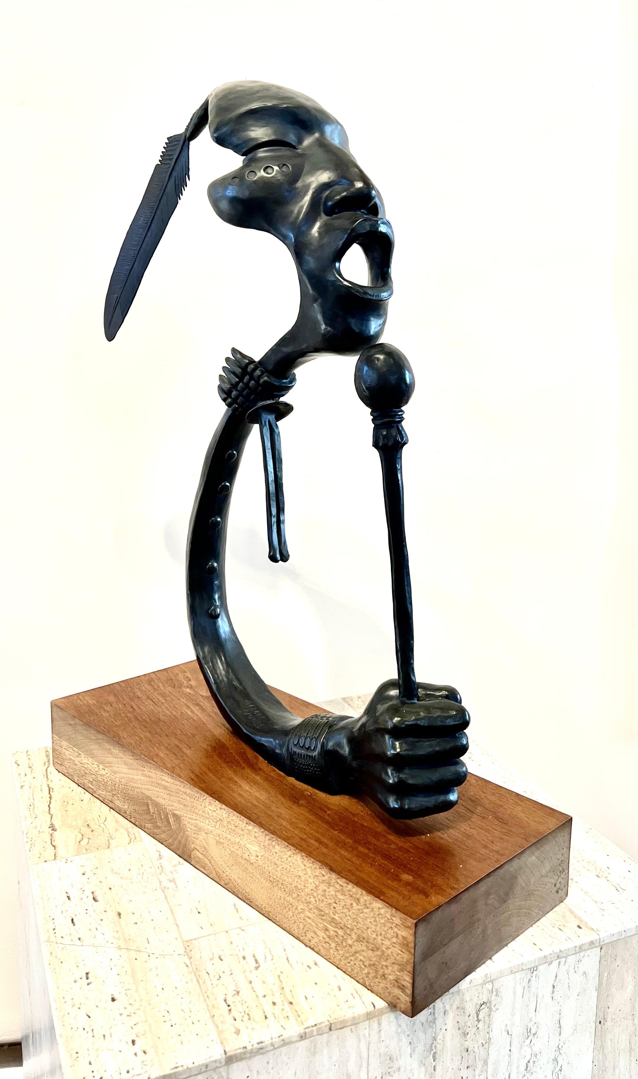 Cantante principal, bronce, escultura, Allan Houser, nativo americano, tamborilero, apache en venta 2