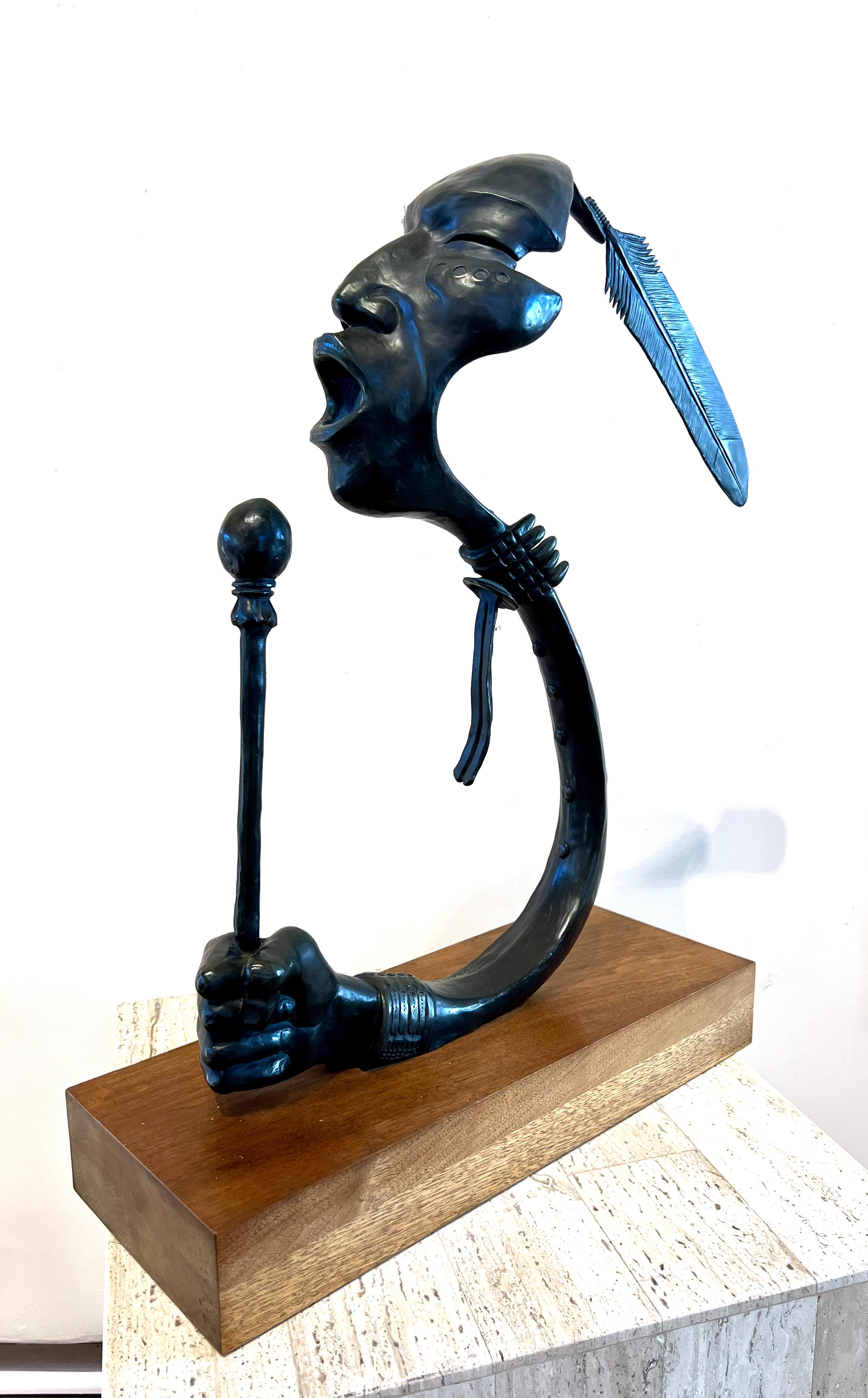 Cantante principal, bronce, escultura, Allan Houser, nativo americano, tamborilero, apache en venta 4