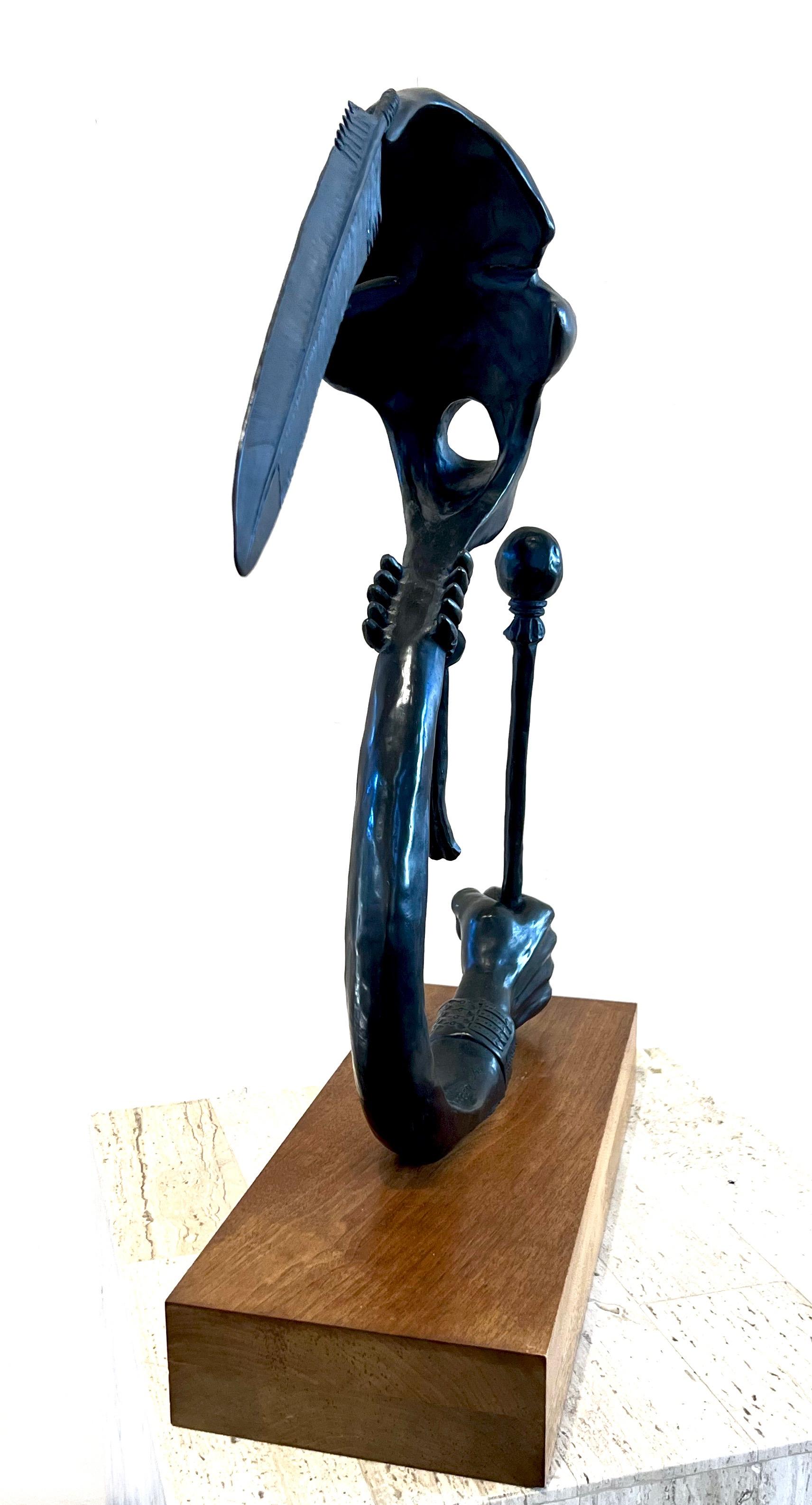 Cantante principal, bronce, escultura, Allan Houser, nativo americano, tamborilero, apache en venta 6