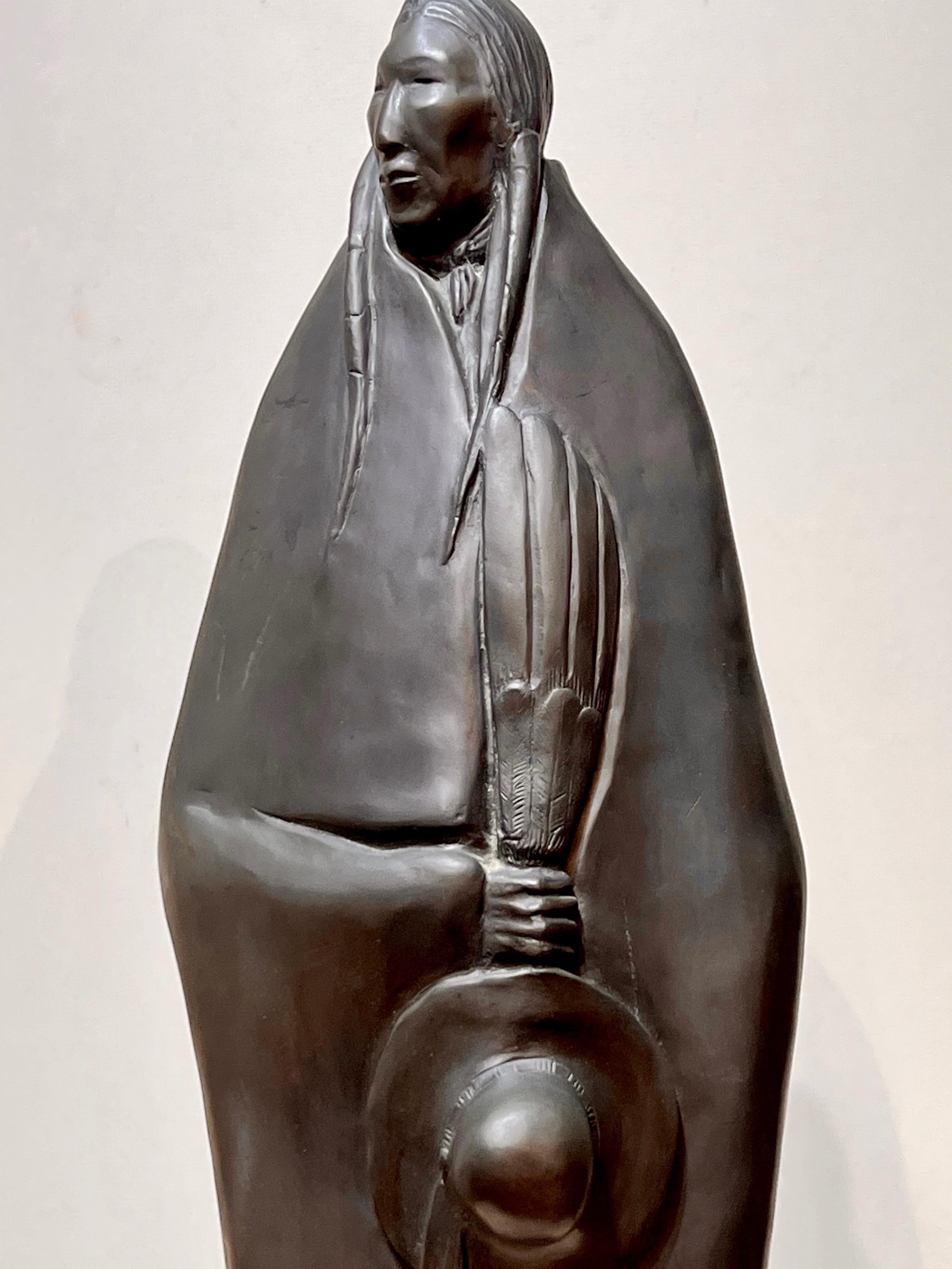 Allan Houser Man of Honor, bronze, sculpture by Allan Houser, Apache