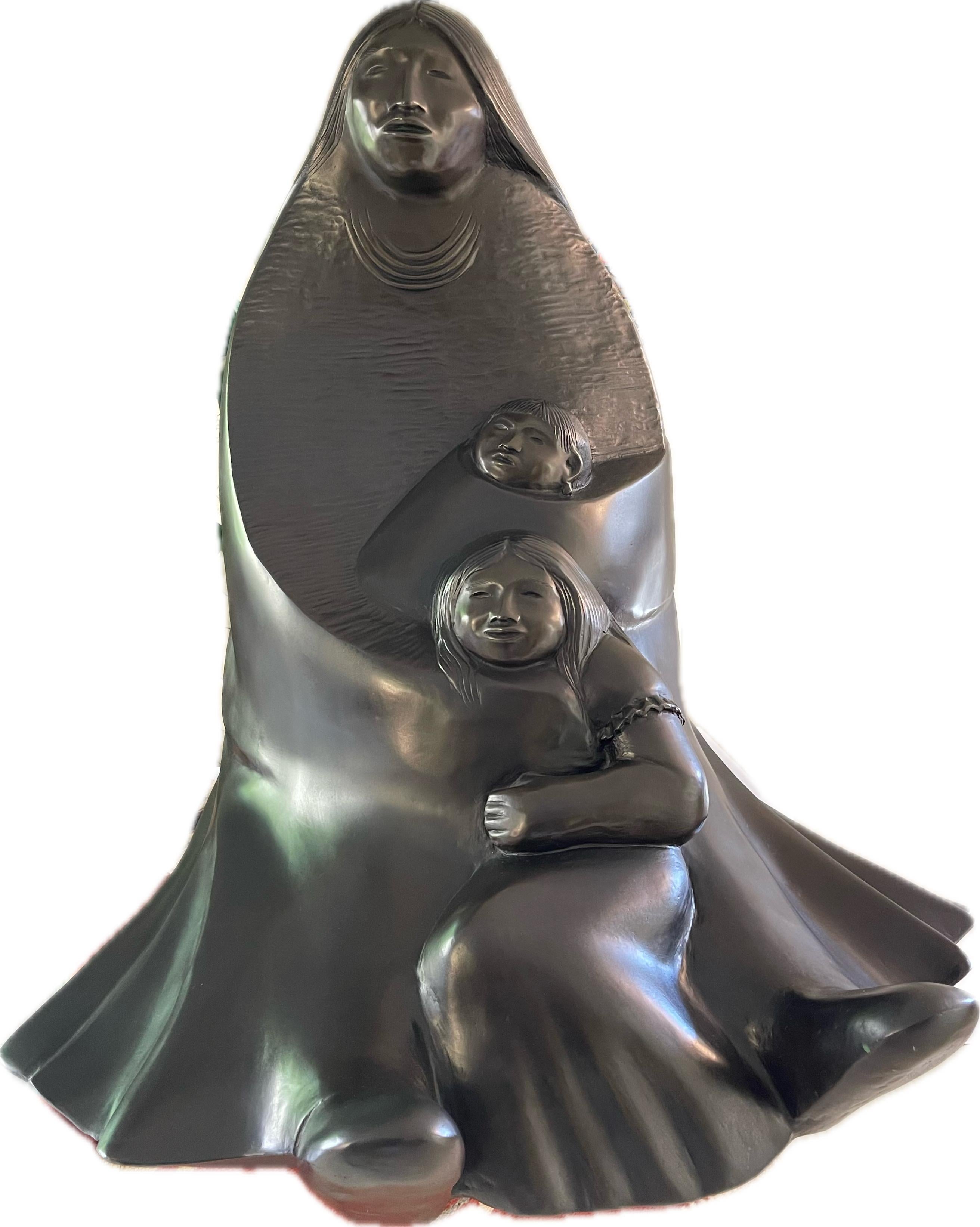 My Children, di Allan Houser, Apache, madre, bambini, bronzo, scultura