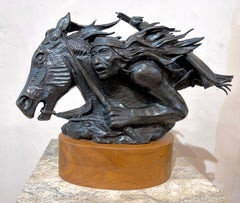 Used Ride the Wind, Unique, Bronze, Sculpture, By Allan Houser, Horse, Native America
