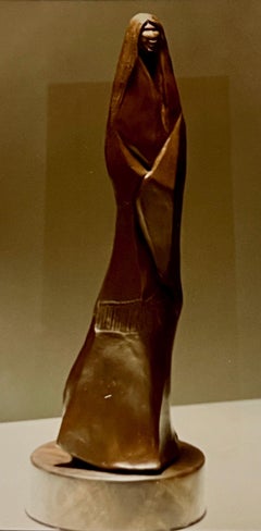 San Carlos Girl, bronze, sculpture, by Allan Houser, Apache, woman, brown