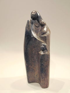 Des rêves partagés, pierre, sculpture d'Allan Houser, Vénitite du Texas, mère et enfant