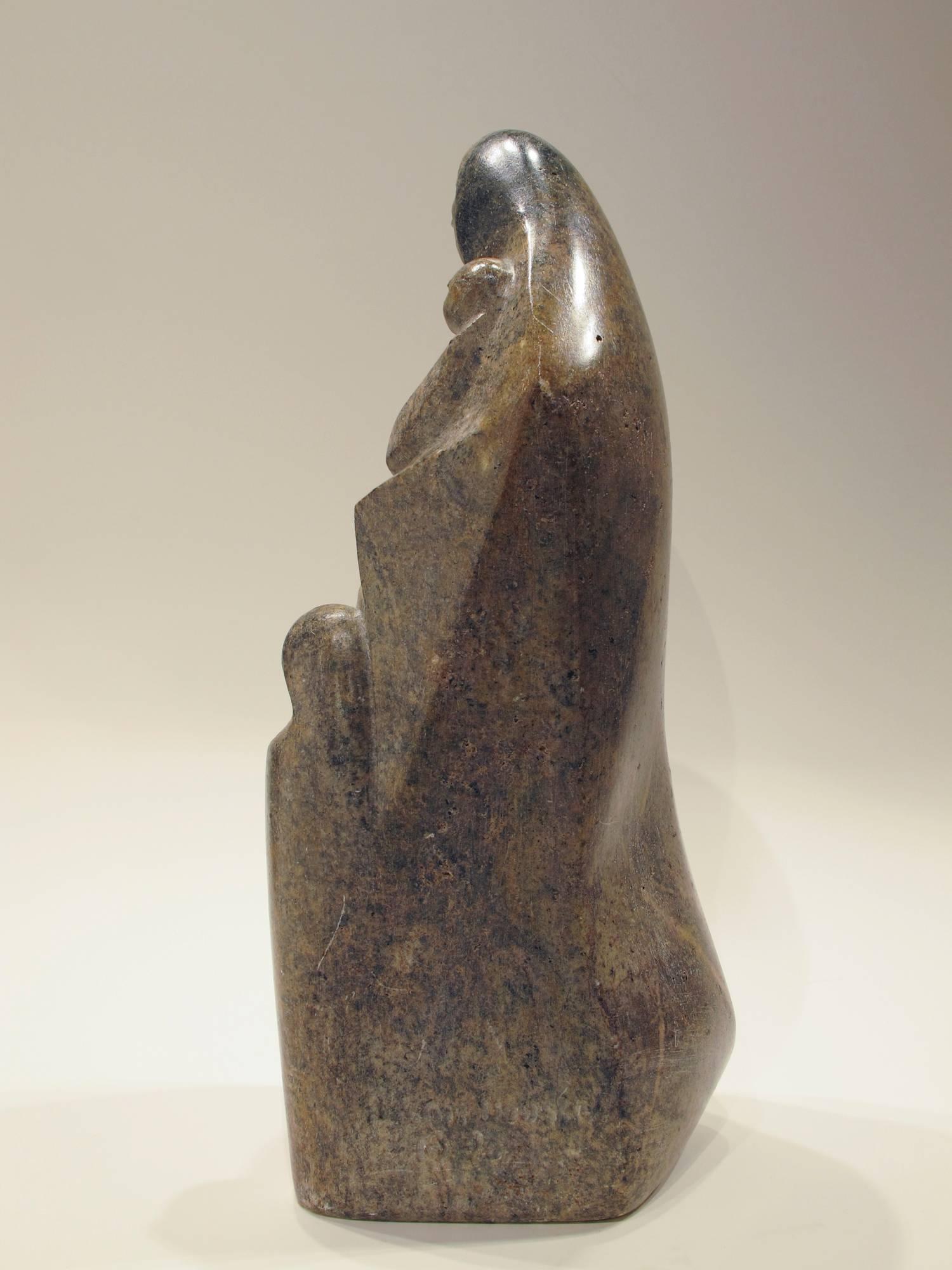 Shared Dreams, stone, sculpture, by Allan Houser, Texas steatite, mother, child 1