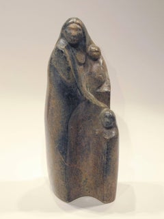 Shared Dreams, stone, sculpture, by Allan Houser, Texas steatite, mother, child