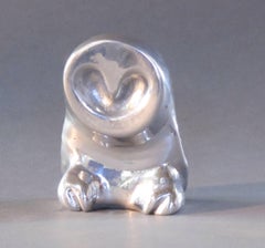Small Owl, silver Nambe, Allan Houser owl sculpture, small, contemporary, edition