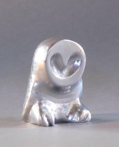 Small Owl, silver Nambe, Allan Houser owl sculpture, small, contemporary, edition