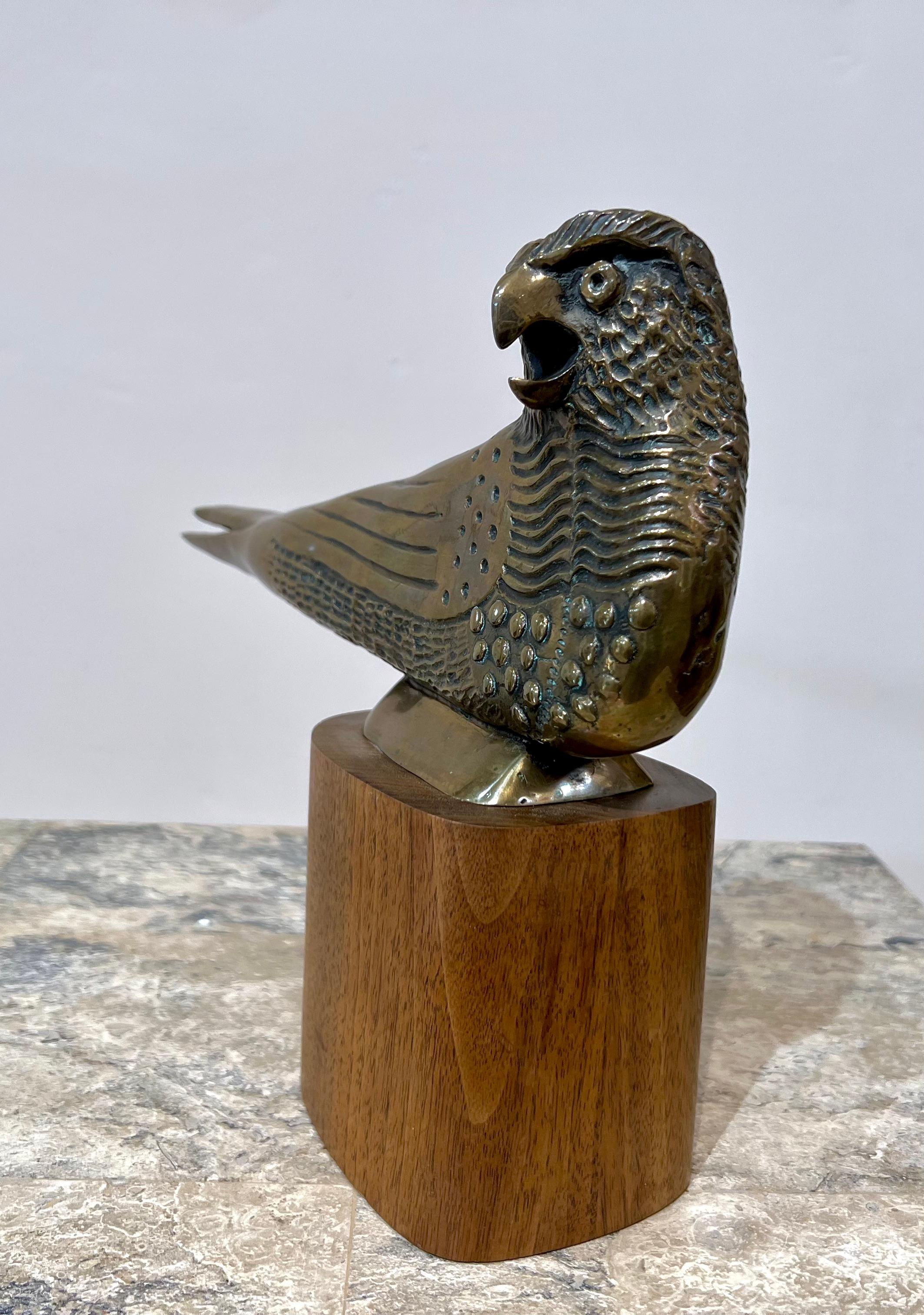 Sparrow Hawk, bronze, sculpture, by Allan Houser, bird, limited edition, gold 1