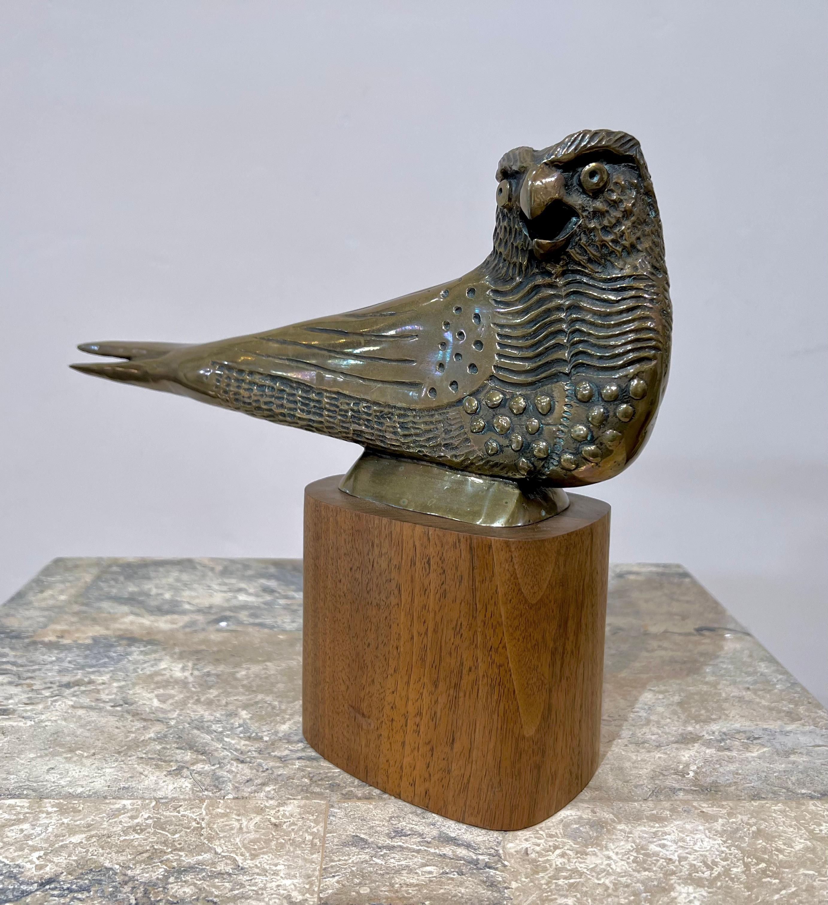 Sparrow Hawk, bronze, sculpture, by Allan Houser, bird, limited edition, gold 2