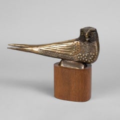 Sparrow Hawk, bronze, sculpture, by Allan Houser, bird, limited edition, gold