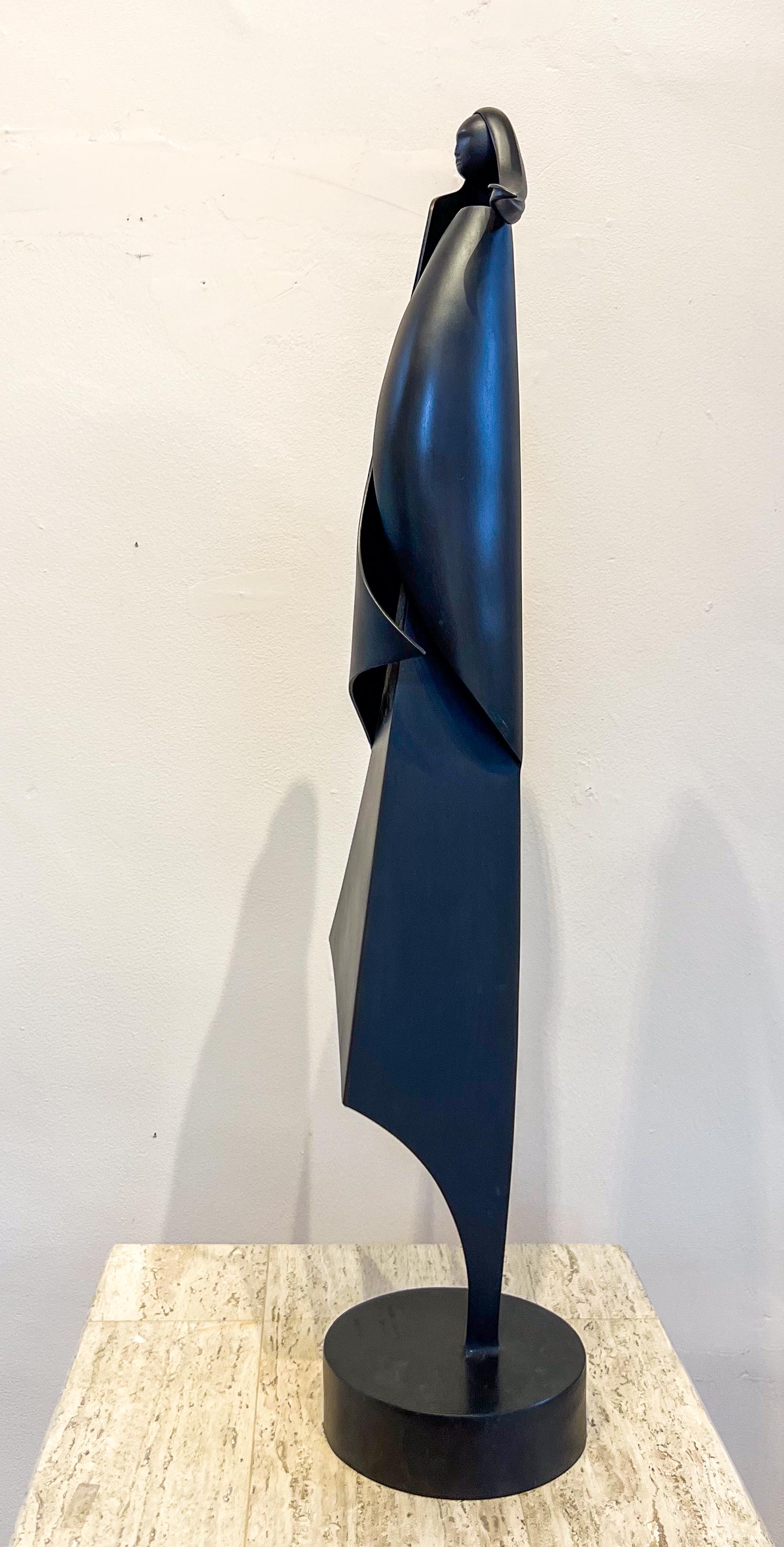 Wind on the Mesa, sculpture by Allan Houser, angular, bronze, woman, female 6