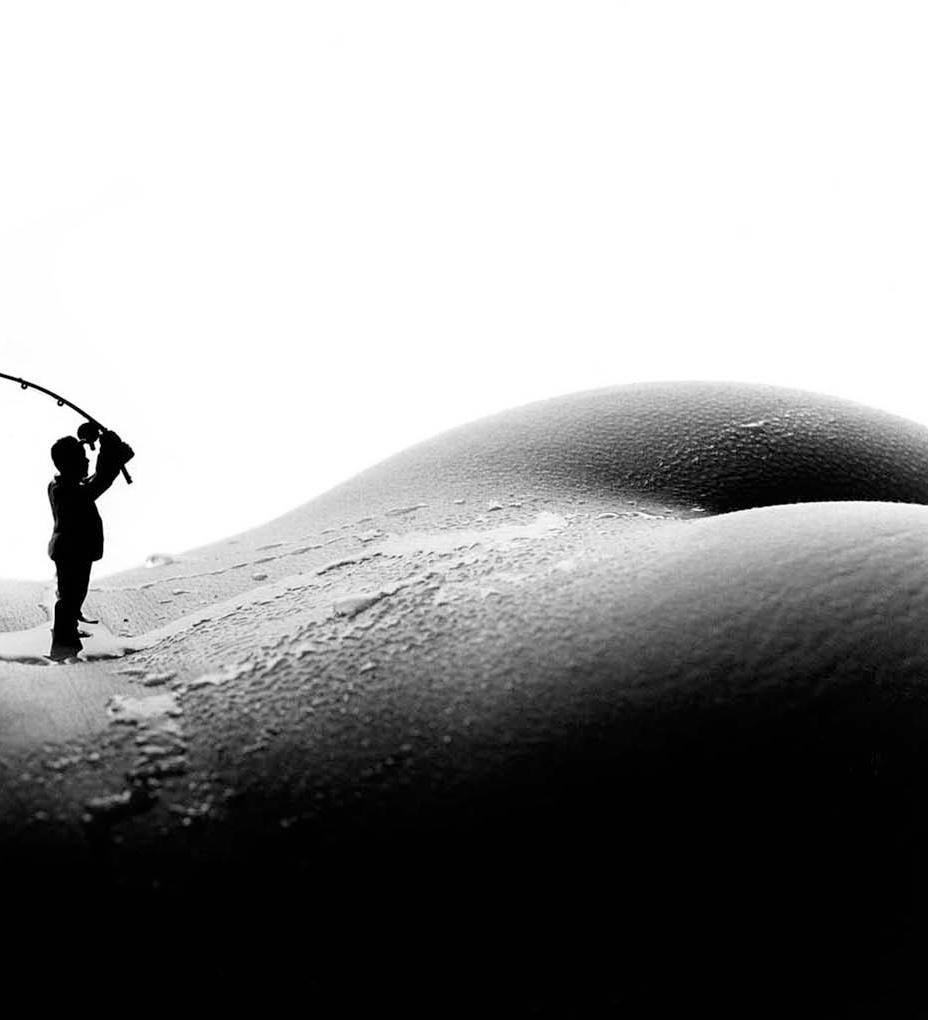 Flyfishing - black and white photography - Photograph by Allan I. Teger