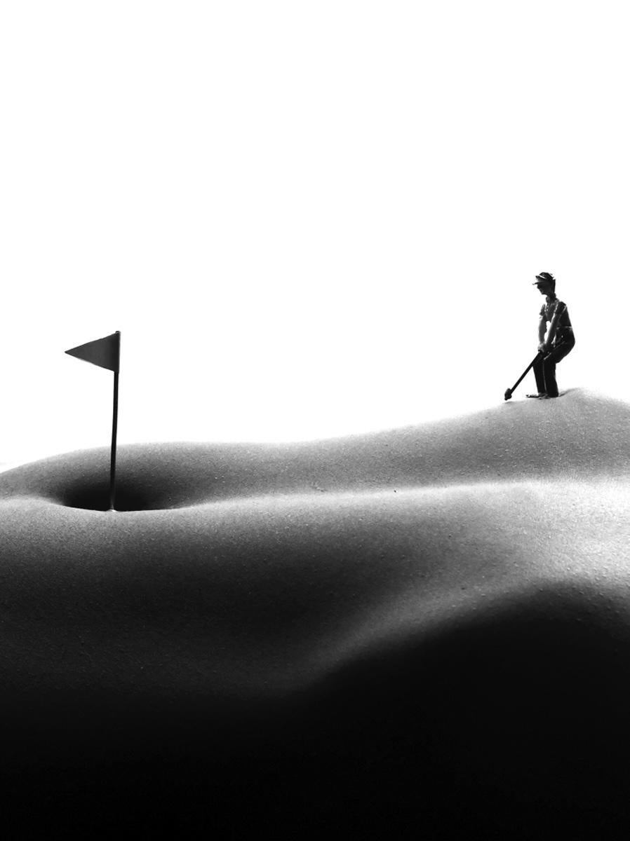 Gold and gator - black and white photography - Contemporary Photograph by Allan I. Teger