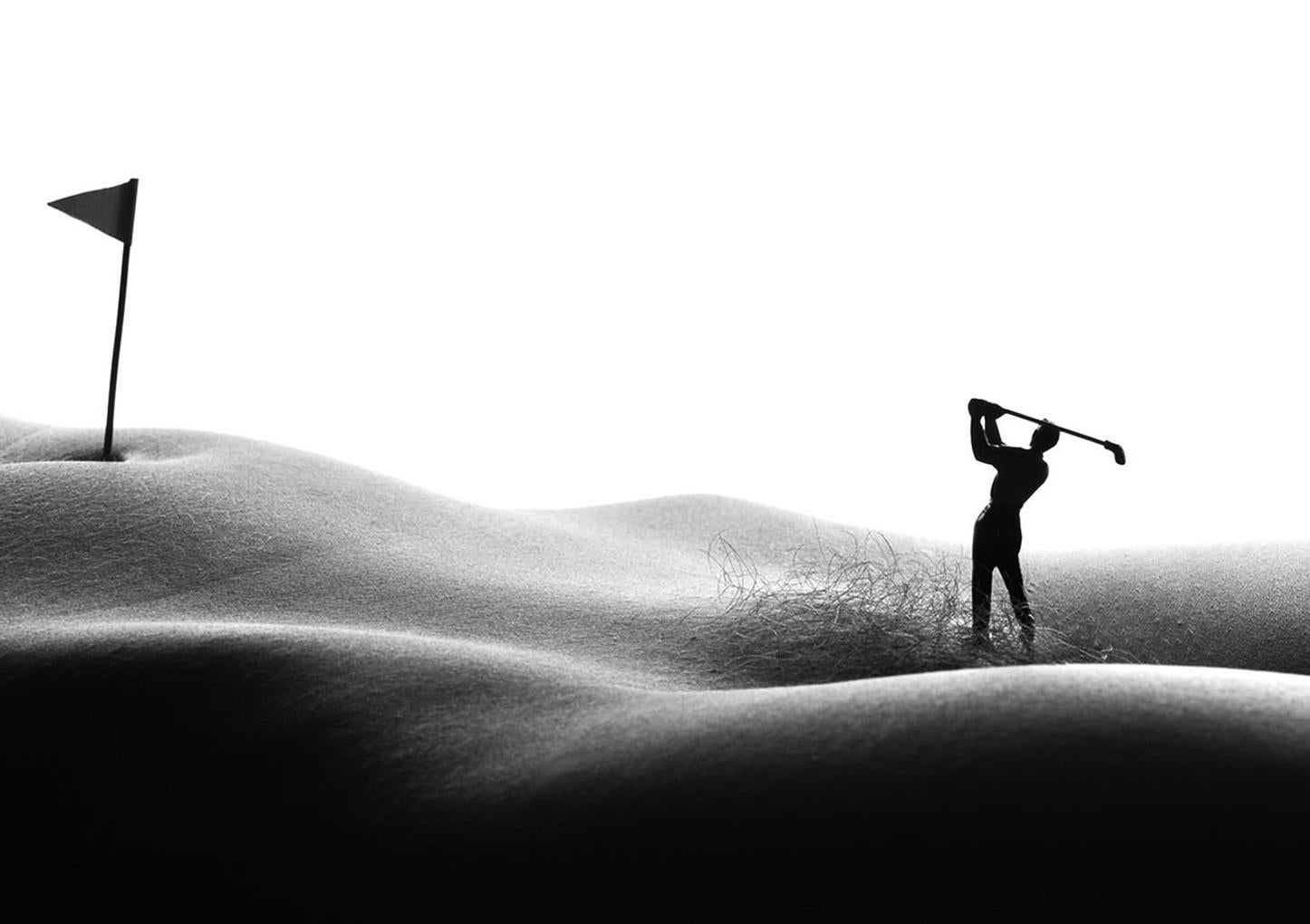 Allan I. Teger Nude Photograph - Golfing in the rough - black and white photography