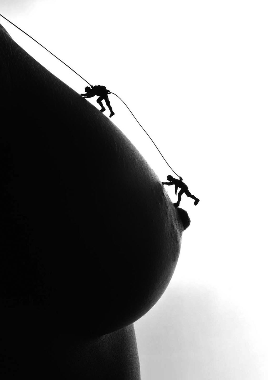 Mountain climbers - black and white photography  - Photograph by Allan I. Teger