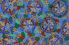 Medeeka (Flowers of the Valley), peinture aborigène australienne de Tasmanie signée