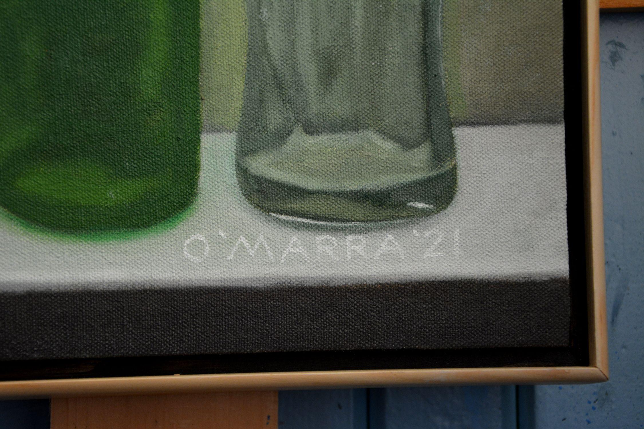 Antique Bottles VI, Painting, Oil on Canvas For Sale 2