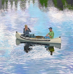Fishermen, South Boundary Lake, Painting, Oil on Canvas