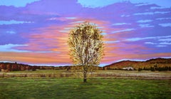 Maxwell Settlement Sunset Looking East, Painting, Oil on Canvas
