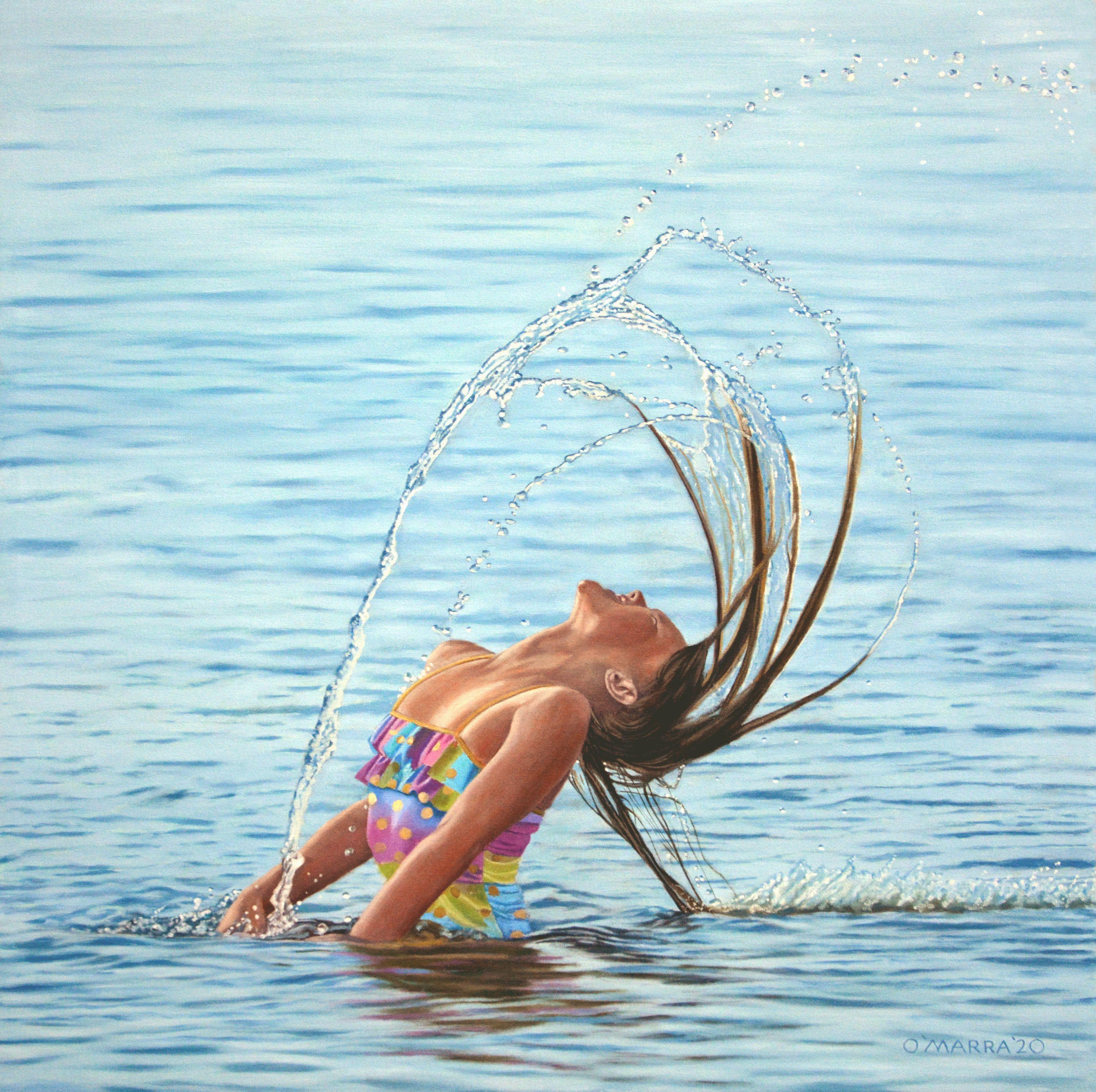 Allan O'Marra Figurative Painting - Swoosh II, Painting, Oil on Canvas