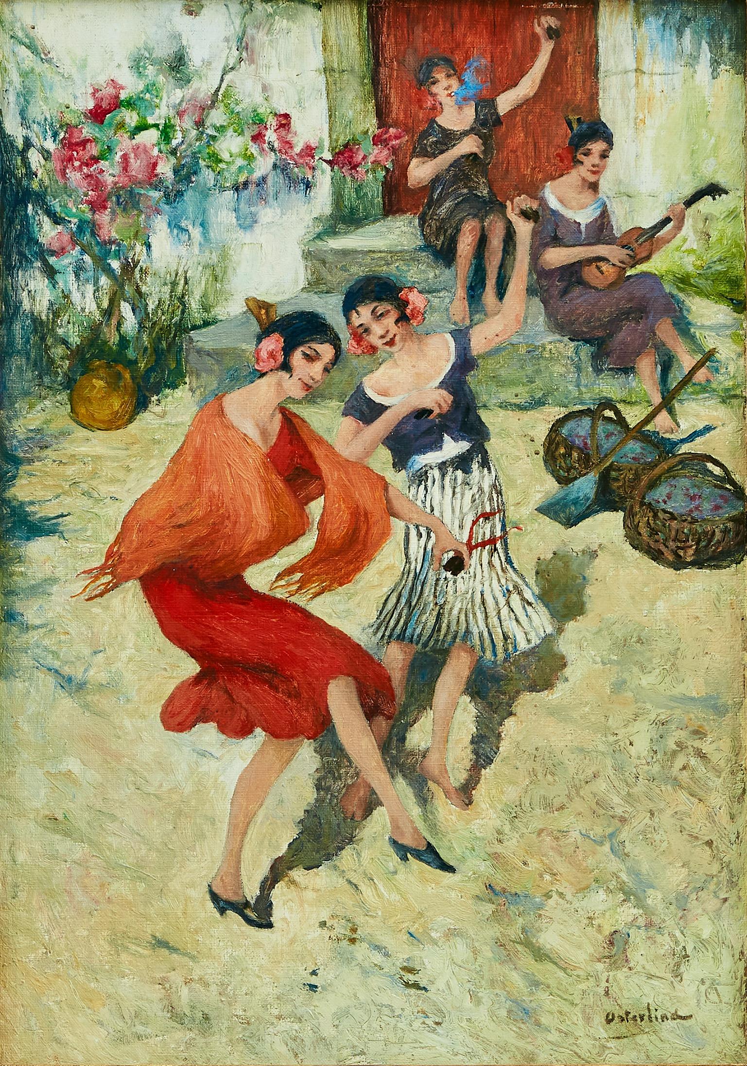 Allan Österlind, Spanish Flamenco Dancing Women - Painting by Allan Osterlind