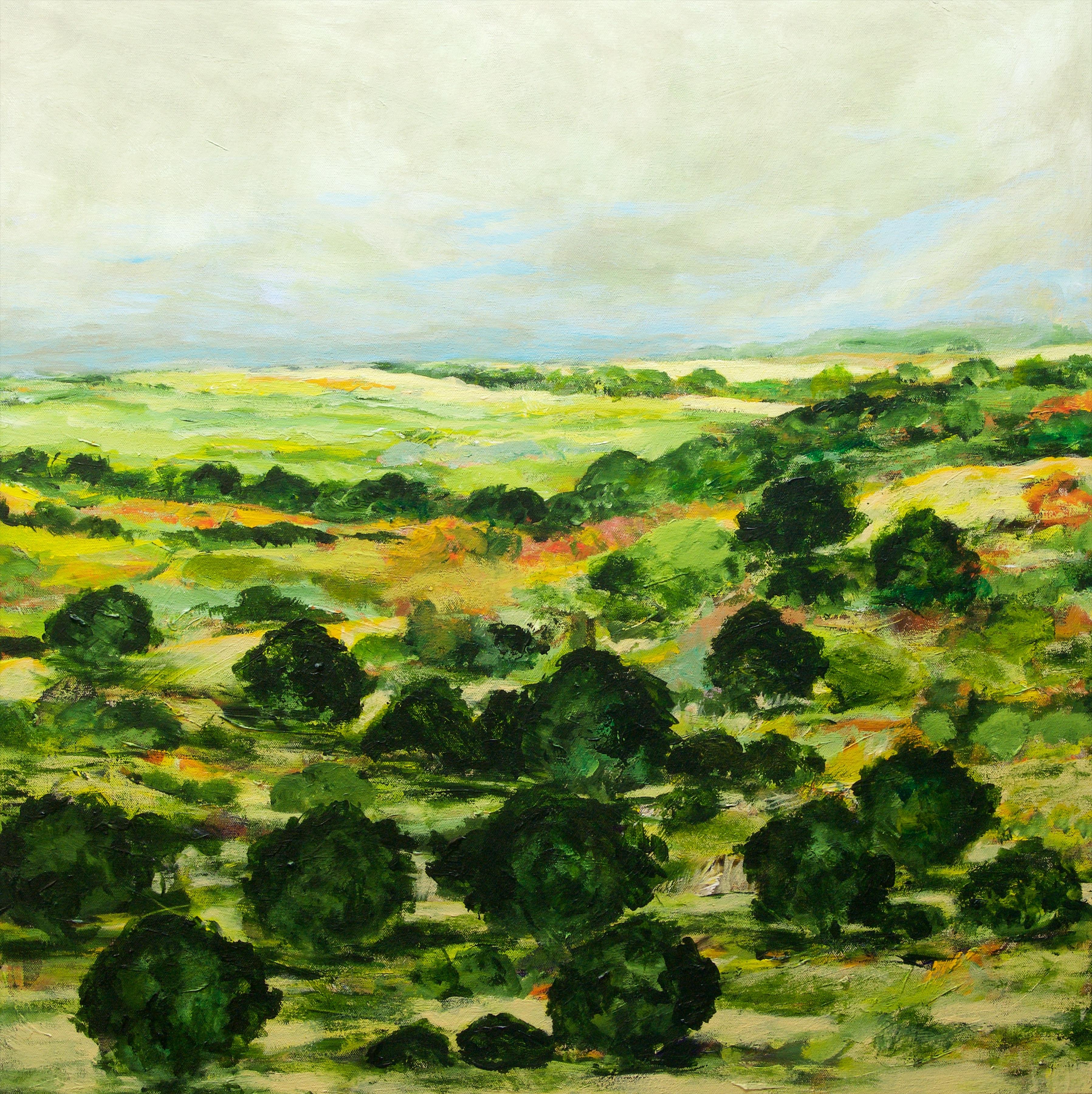 Broom Croft, Pintura, Acrílico sobre lienzo - Painting de Allan P Friedlander