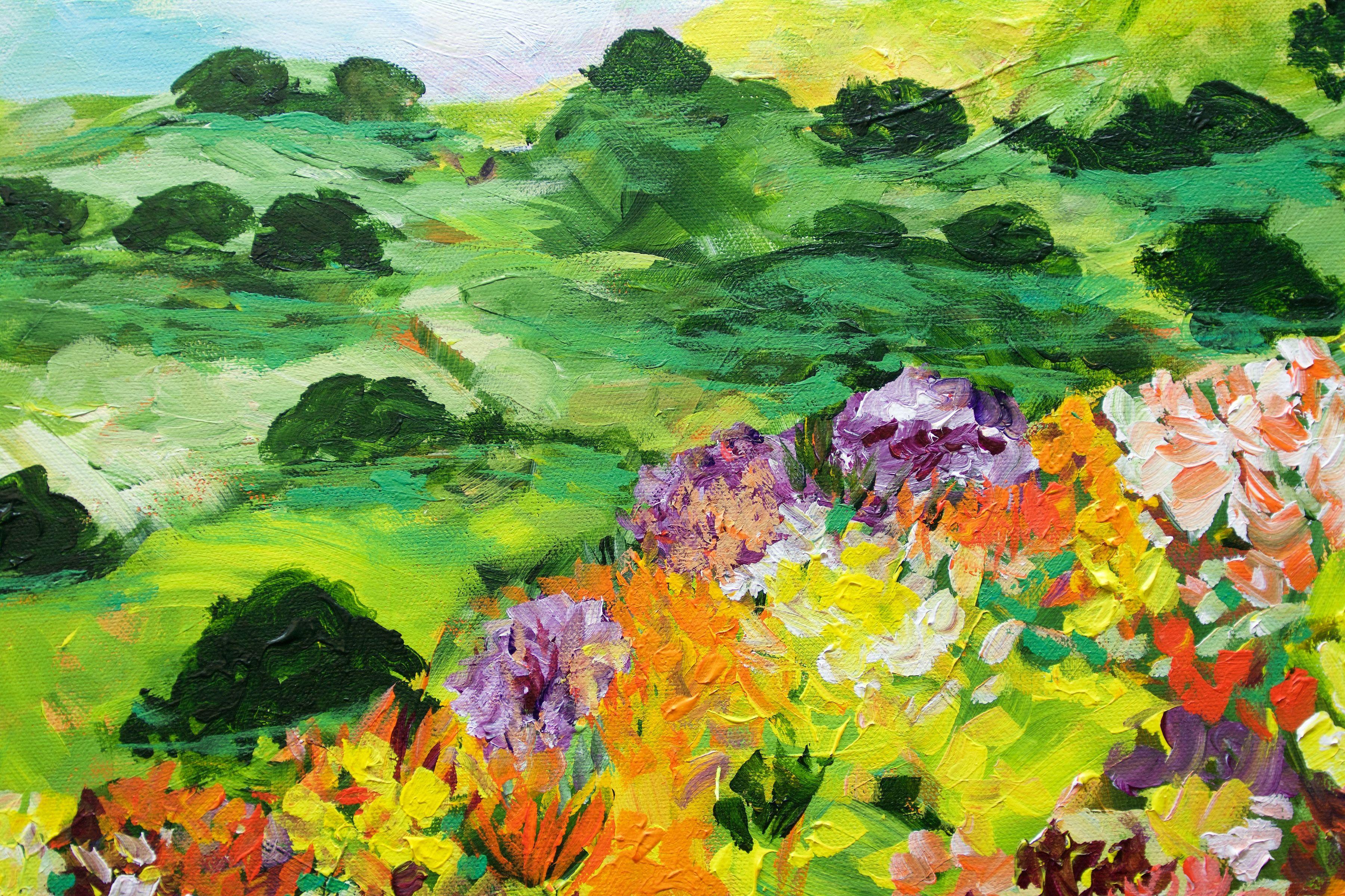 Flower Ridge, Painting, Acrylic on Canvas For Sale 1