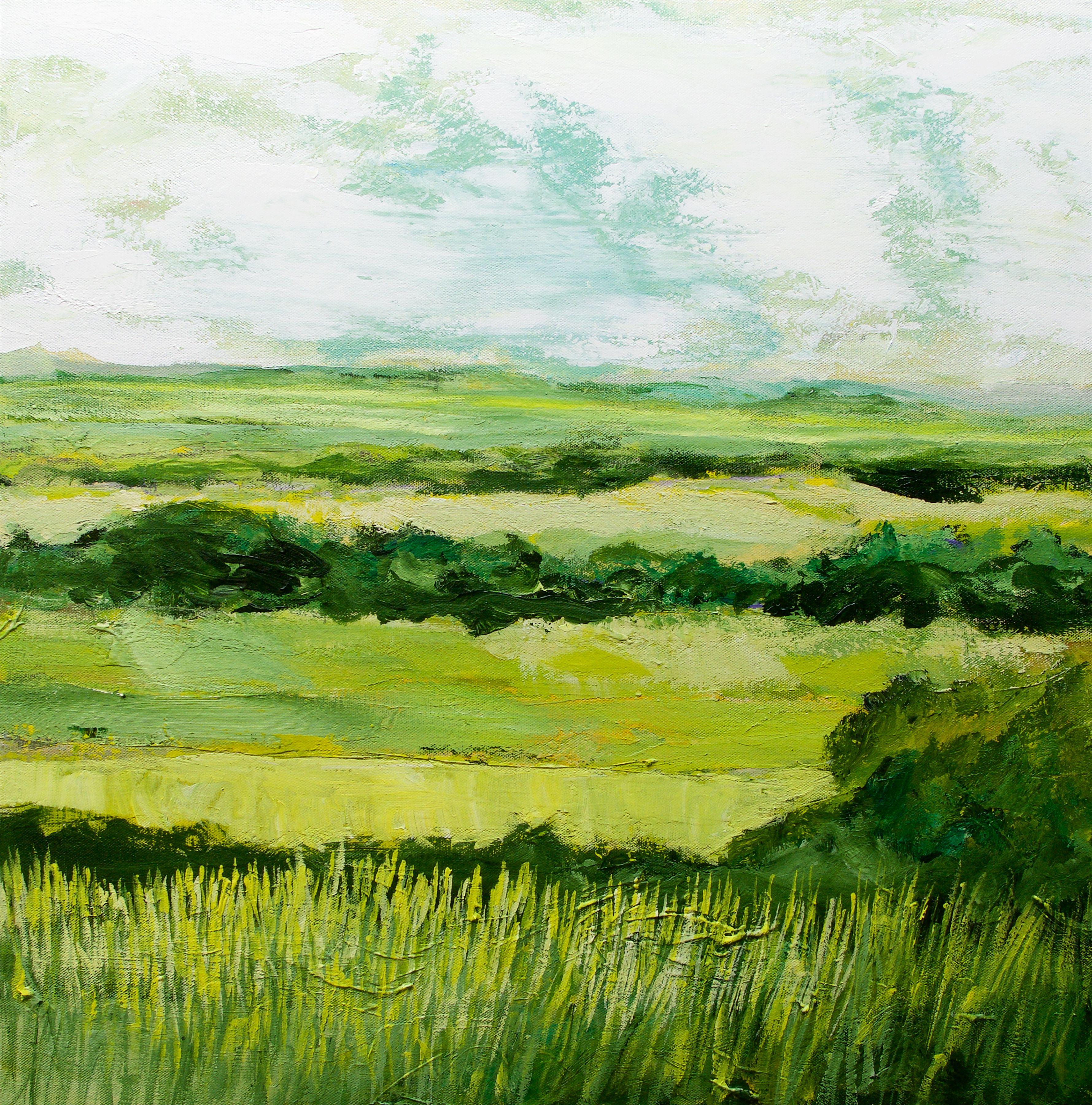 This painting was inspired from my visit to England. I drove thru the beautiful English Countryside looking for great landscapes.  The painting is done on Stretched Canvas. It has been given a gloss varnished to protect it from both UV light and